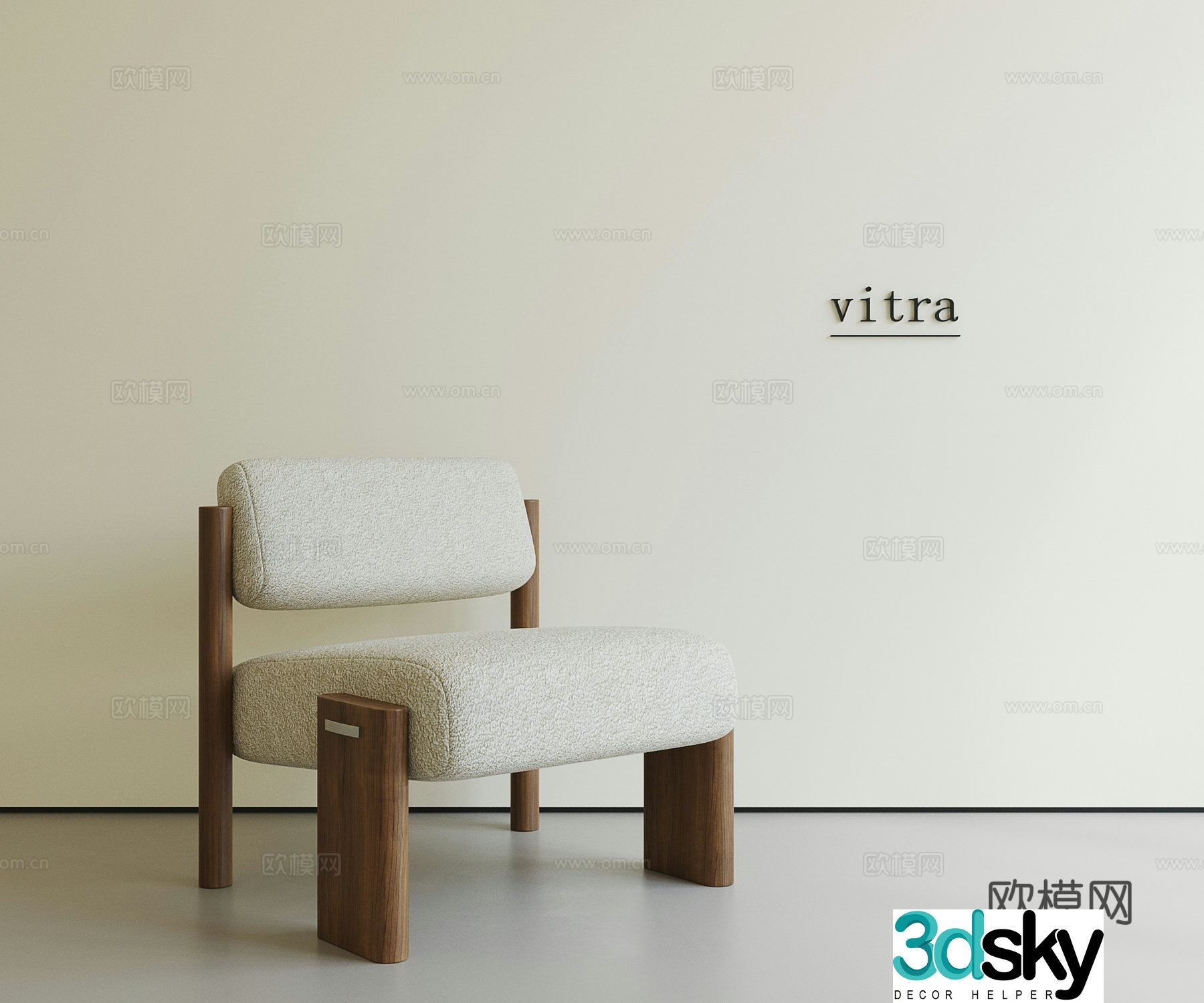 Medium-old sofa single chair 3d model