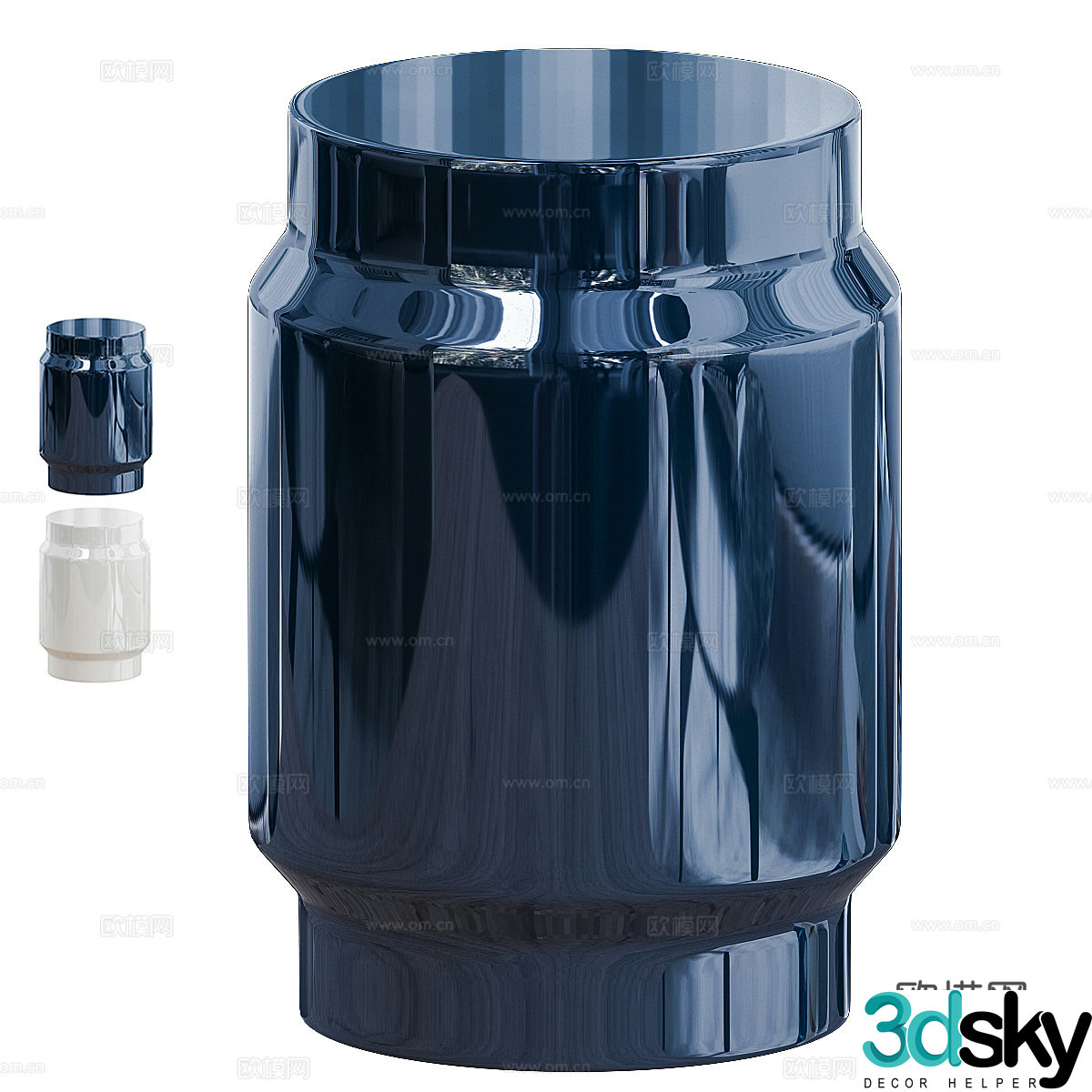 Modern Italian minimalist acrylic metal edge 3D model