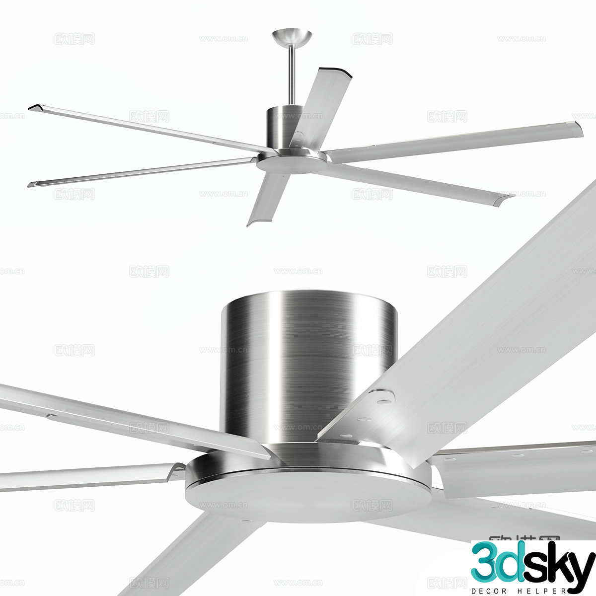 Modern Italian minimalist metal fan light 3d model