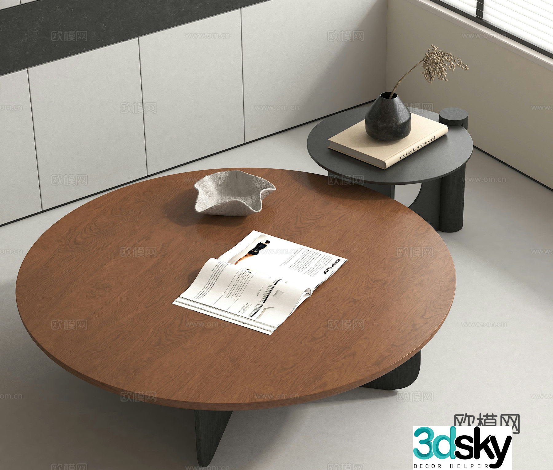 Coffee table mother and child coffee table 3D model