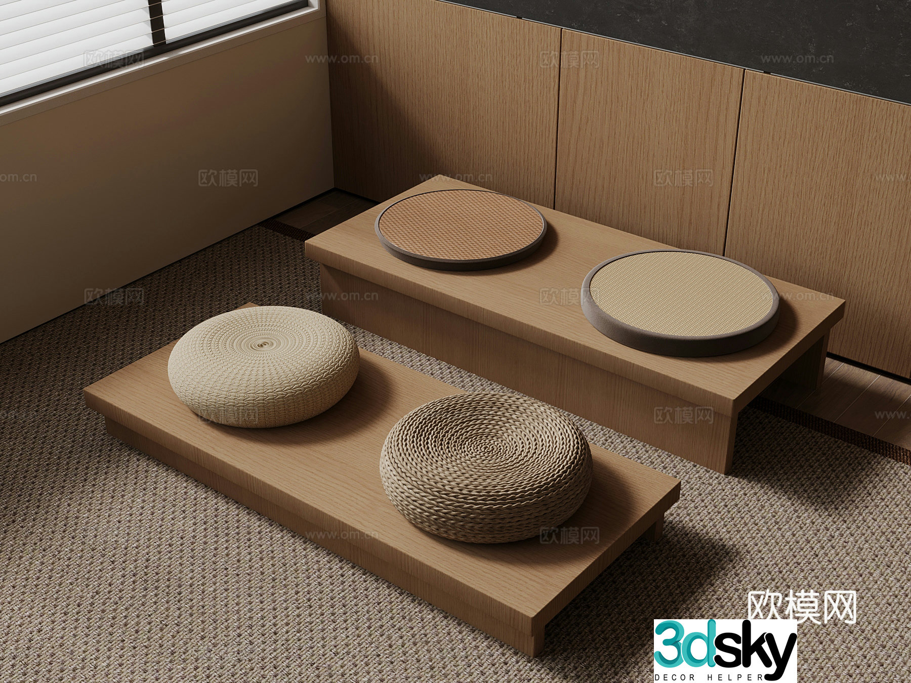 25 new Chinese cushion cushion 3d model