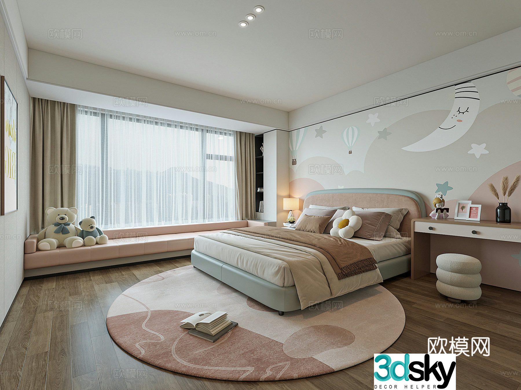 Modern girl room 3d model