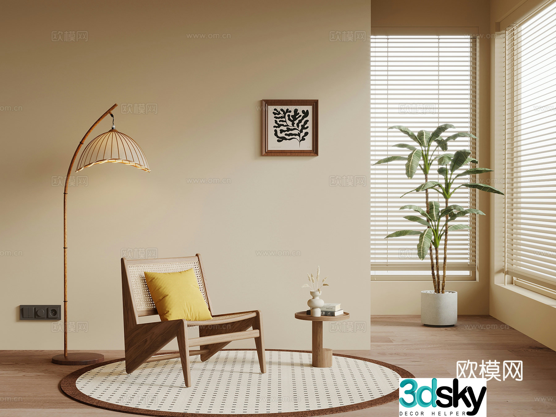 23 leisure chair medieval style leisure chair floor lamp side 3d model