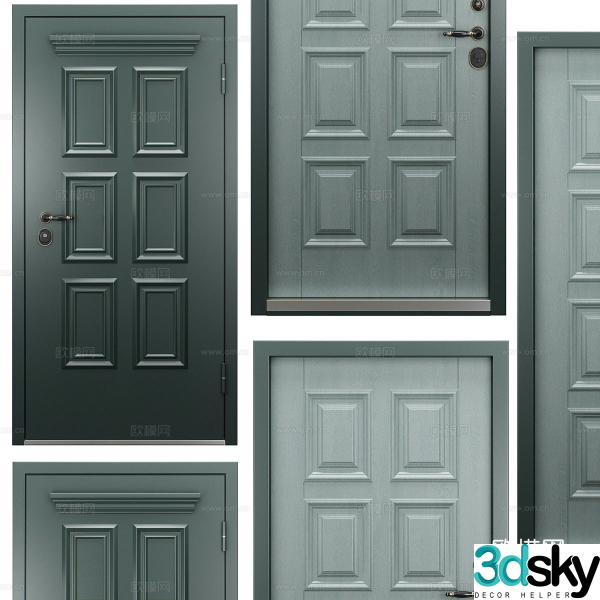 Modern simple room door entrance door single-open door room door 3d model