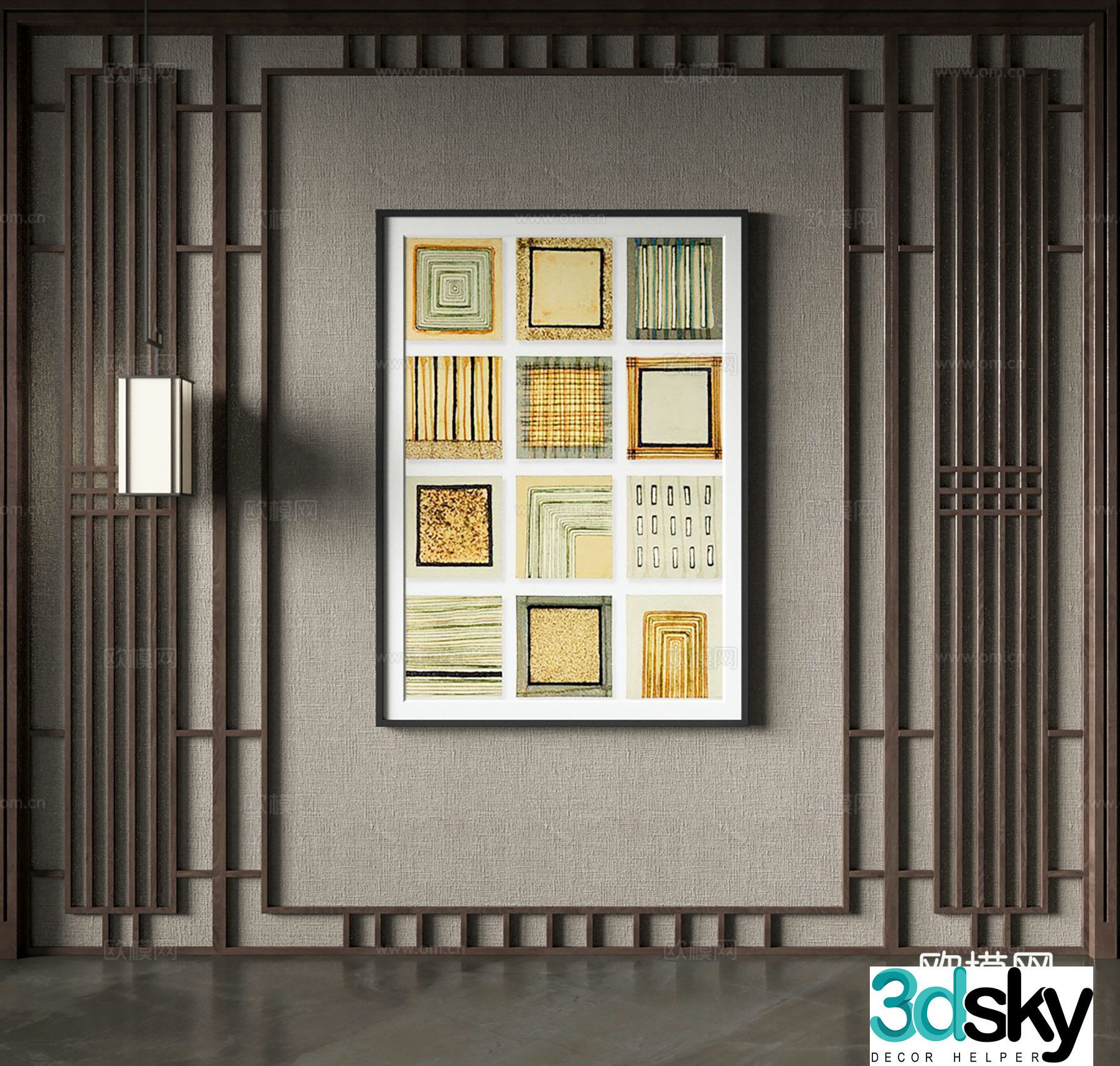 3D model of medieval style decorative painting