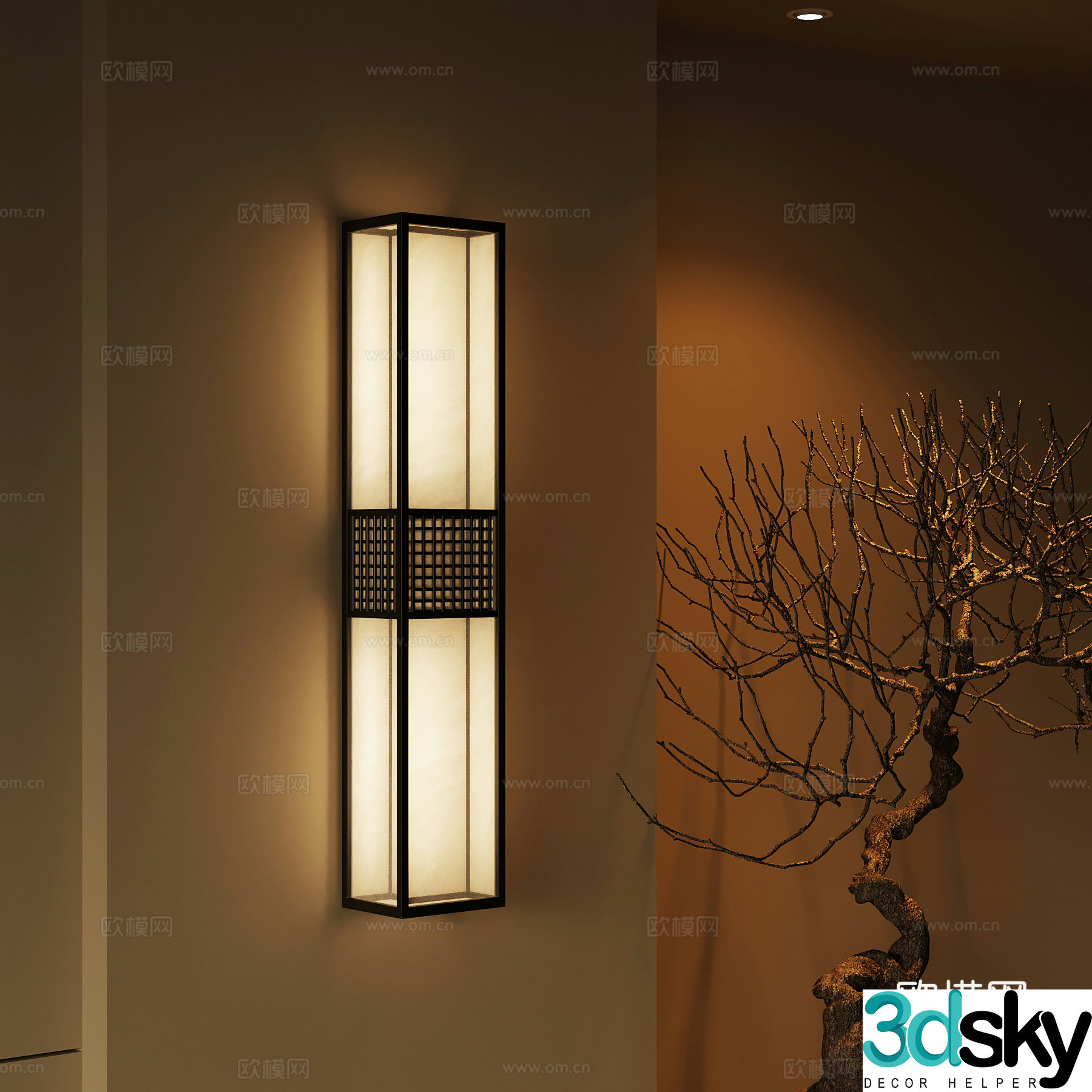 New Chinese wall light 3D model