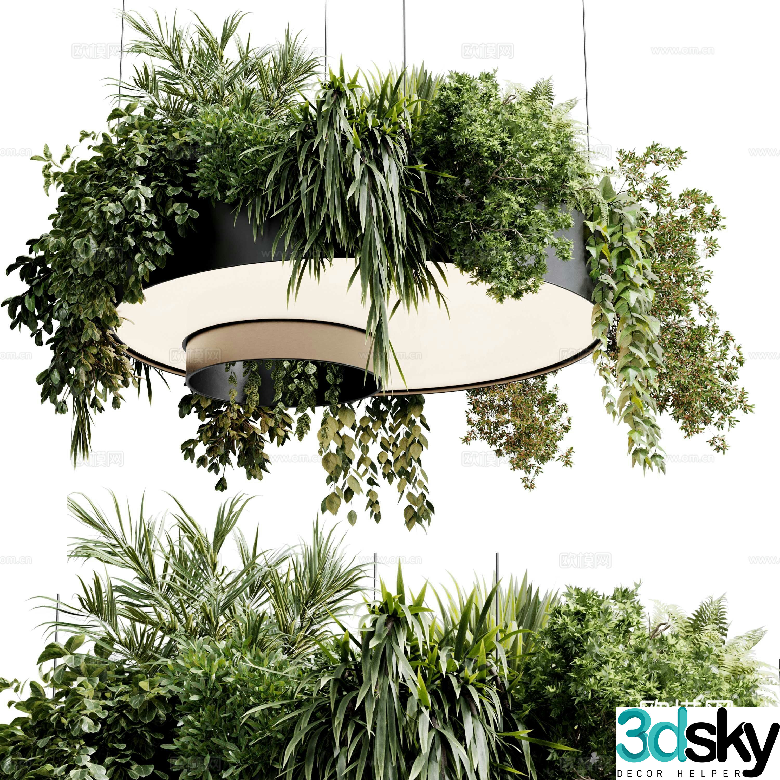 Modern Italian plant lamp hanging green plant decorative chandelier 3d model