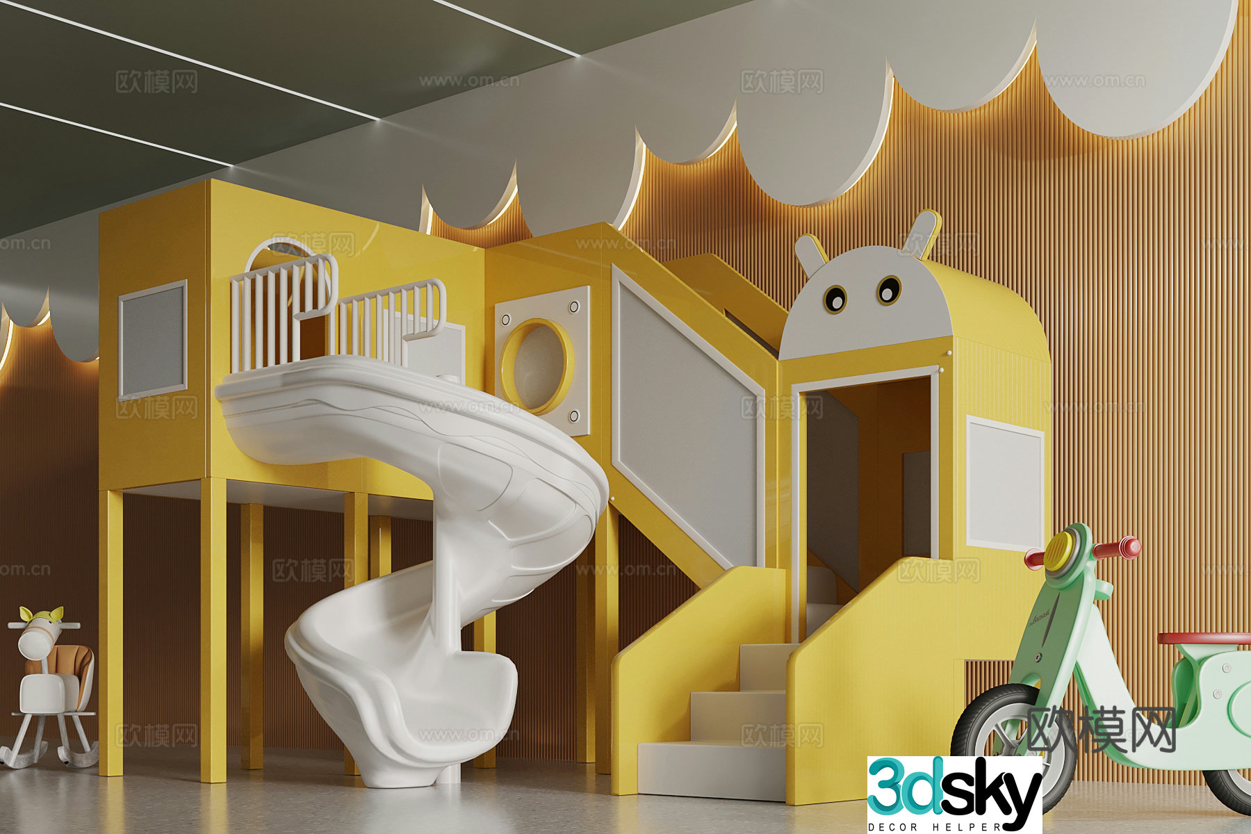 16 modern children’s toys slide 3d model