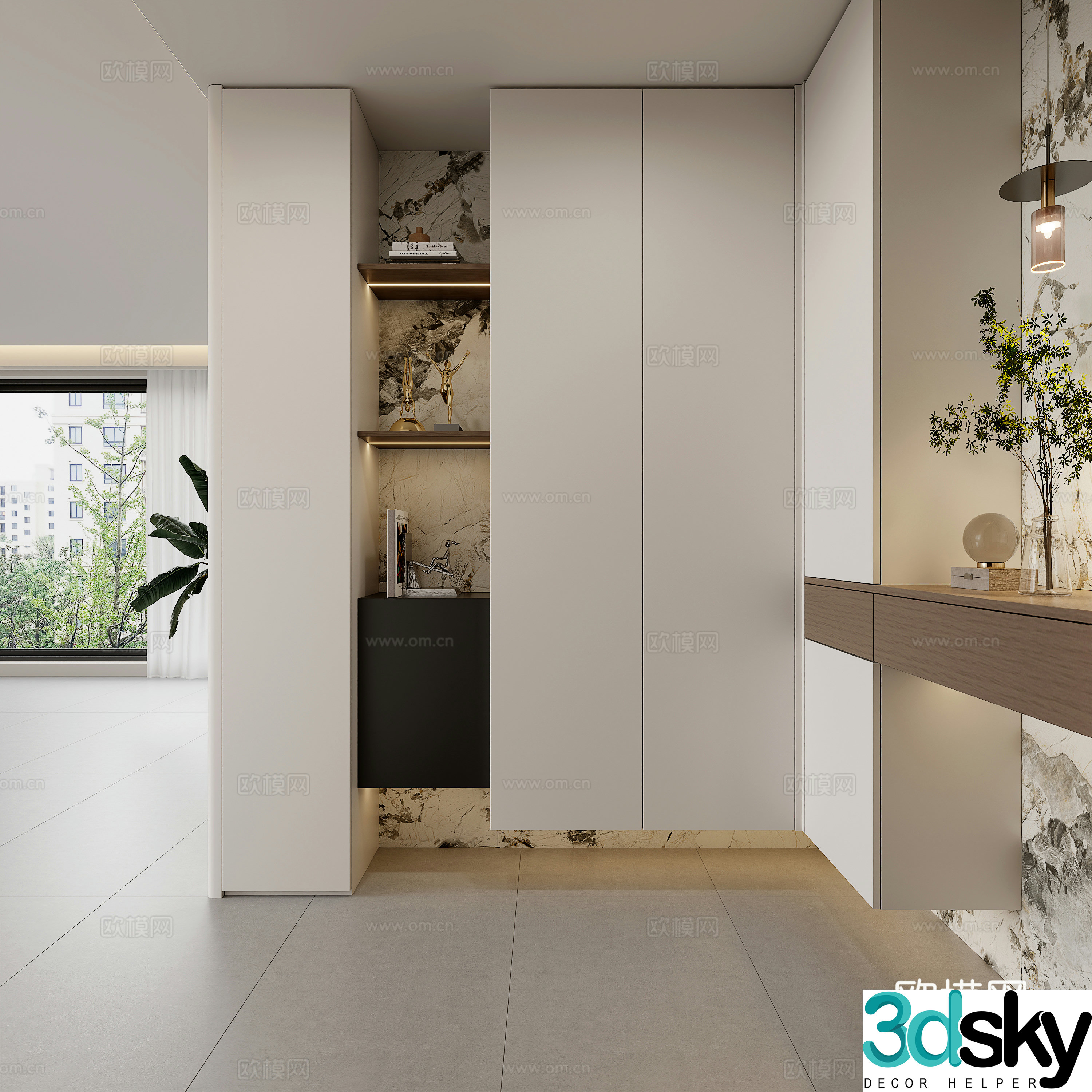 Modern minimalist entrance corner shoe cabinet porch shoe cabinet hanging shoe cabinet porch cabinet 3D model