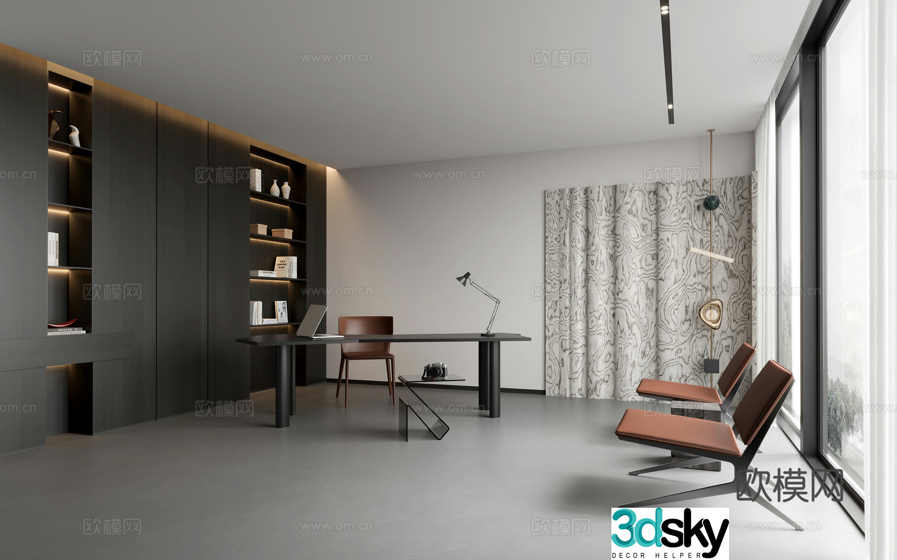 Modern study 3d model