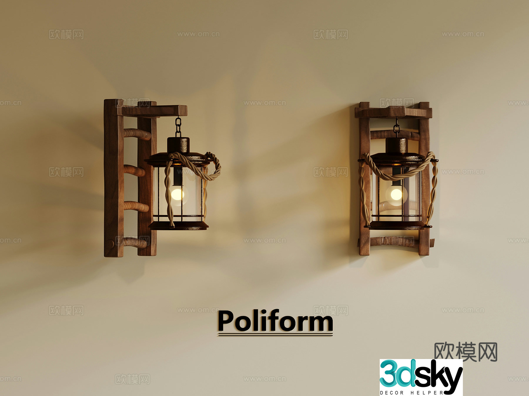 Wasabi wind wall lamp creative wall lamp 3d model
