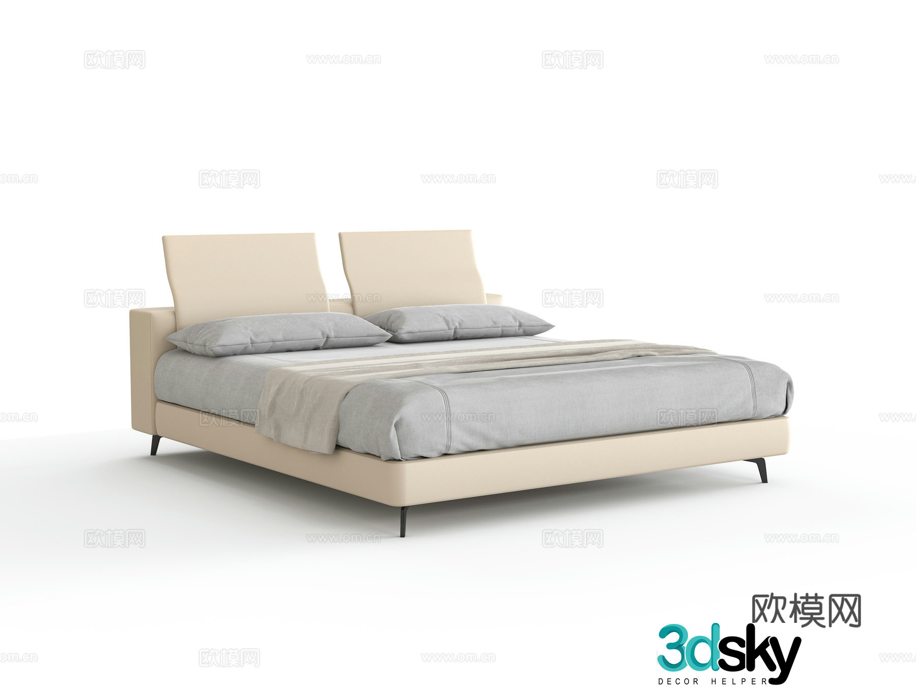 Double bed 3d model