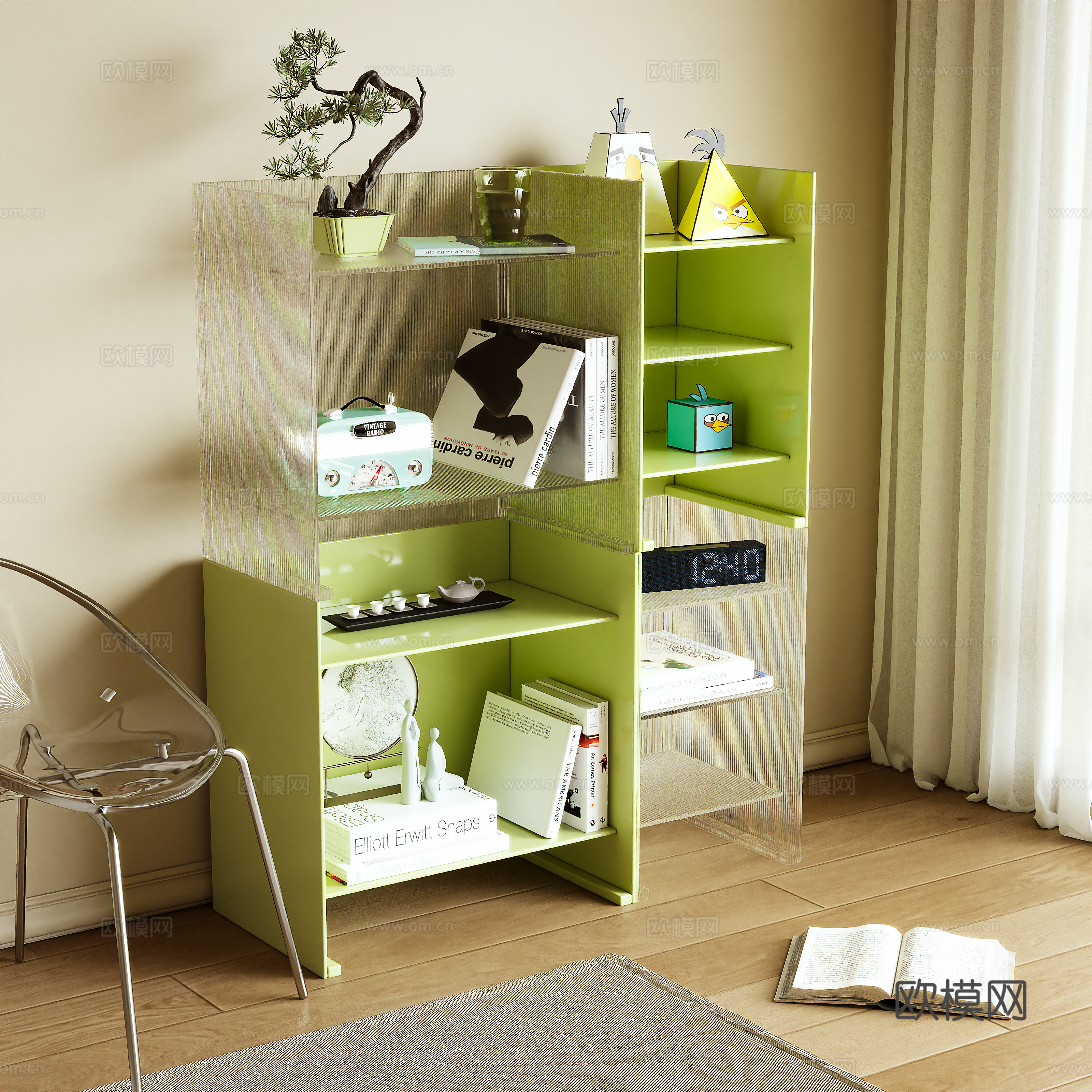 Modern locker side cabinet acrylic 3d model