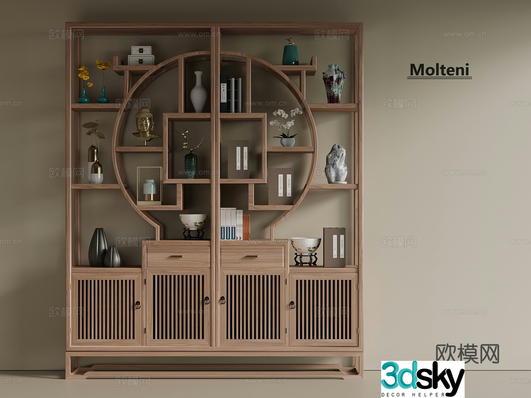 New Chinese style Chinese style Bo Gu shelf Bo Gu shelf Tea cabinet 3D model