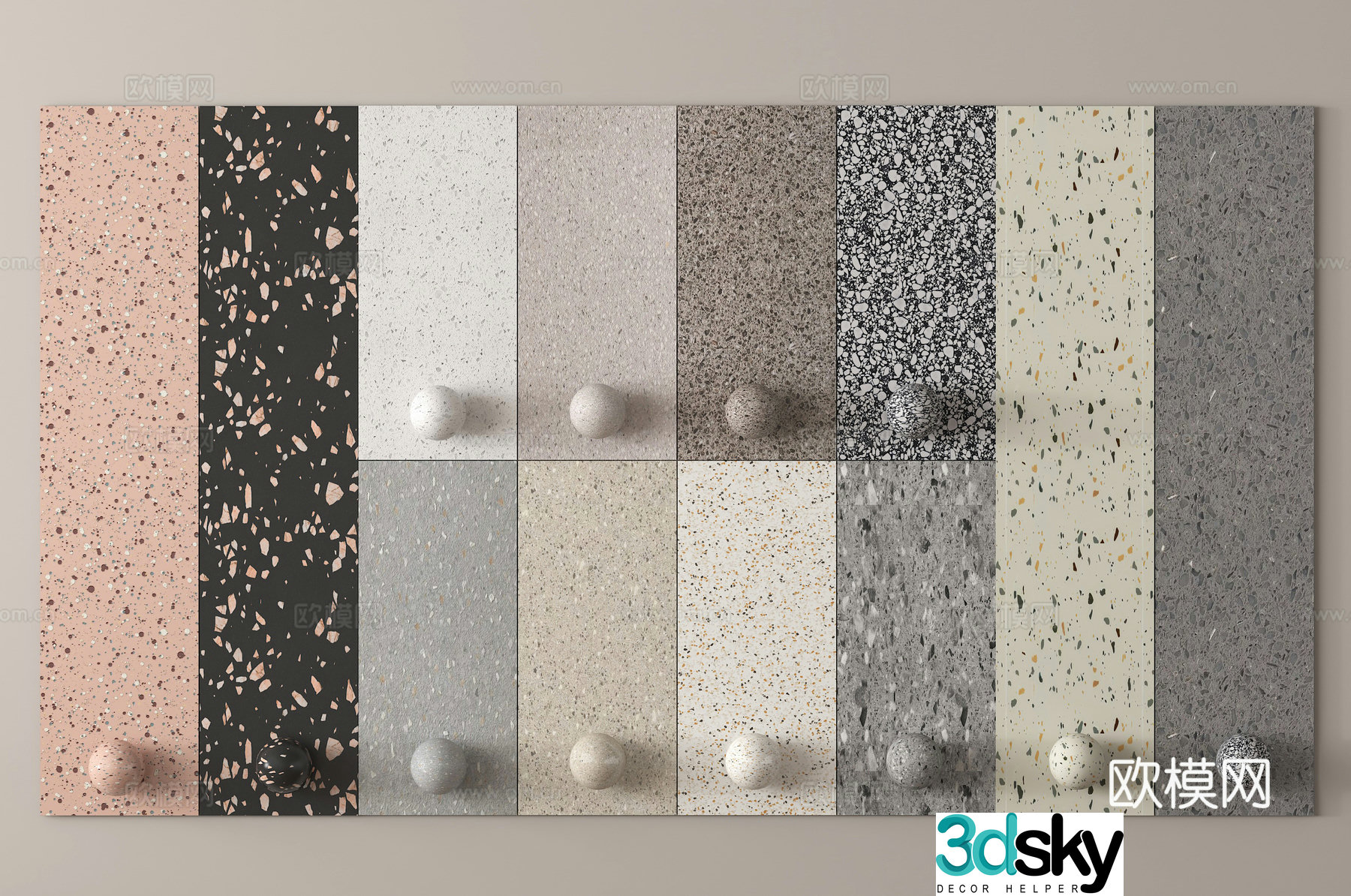 Terrazzo Wallpaper Background Wall 3D Model