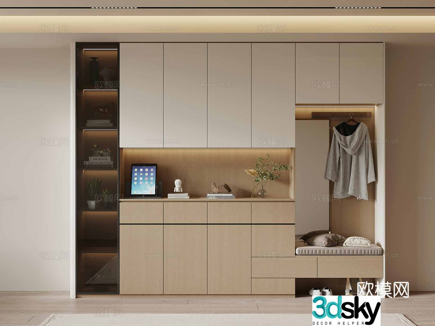 Modern home entrance shoe cabinet entrance shoe cabinet 3D model