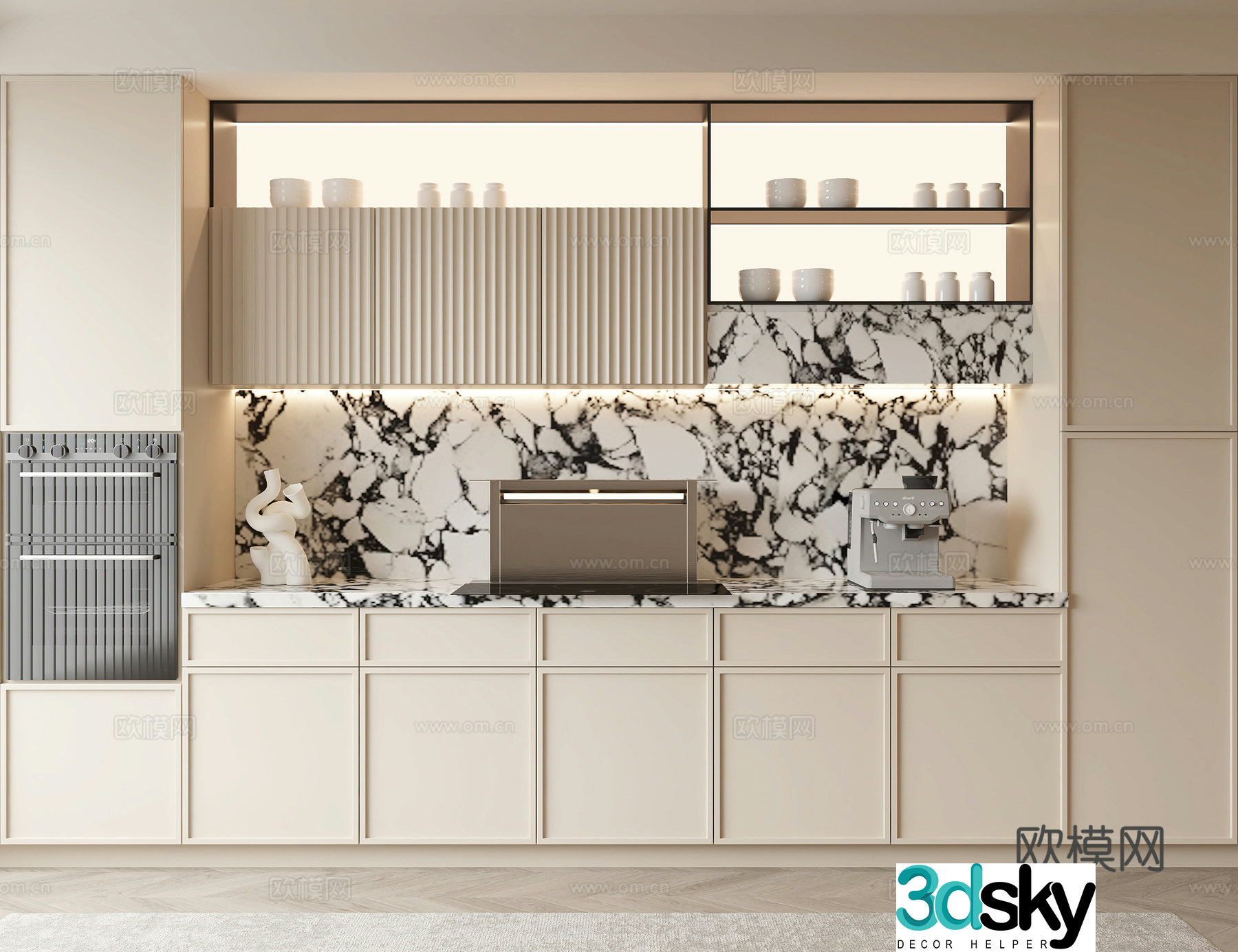 Minimalist sideboard 3D model