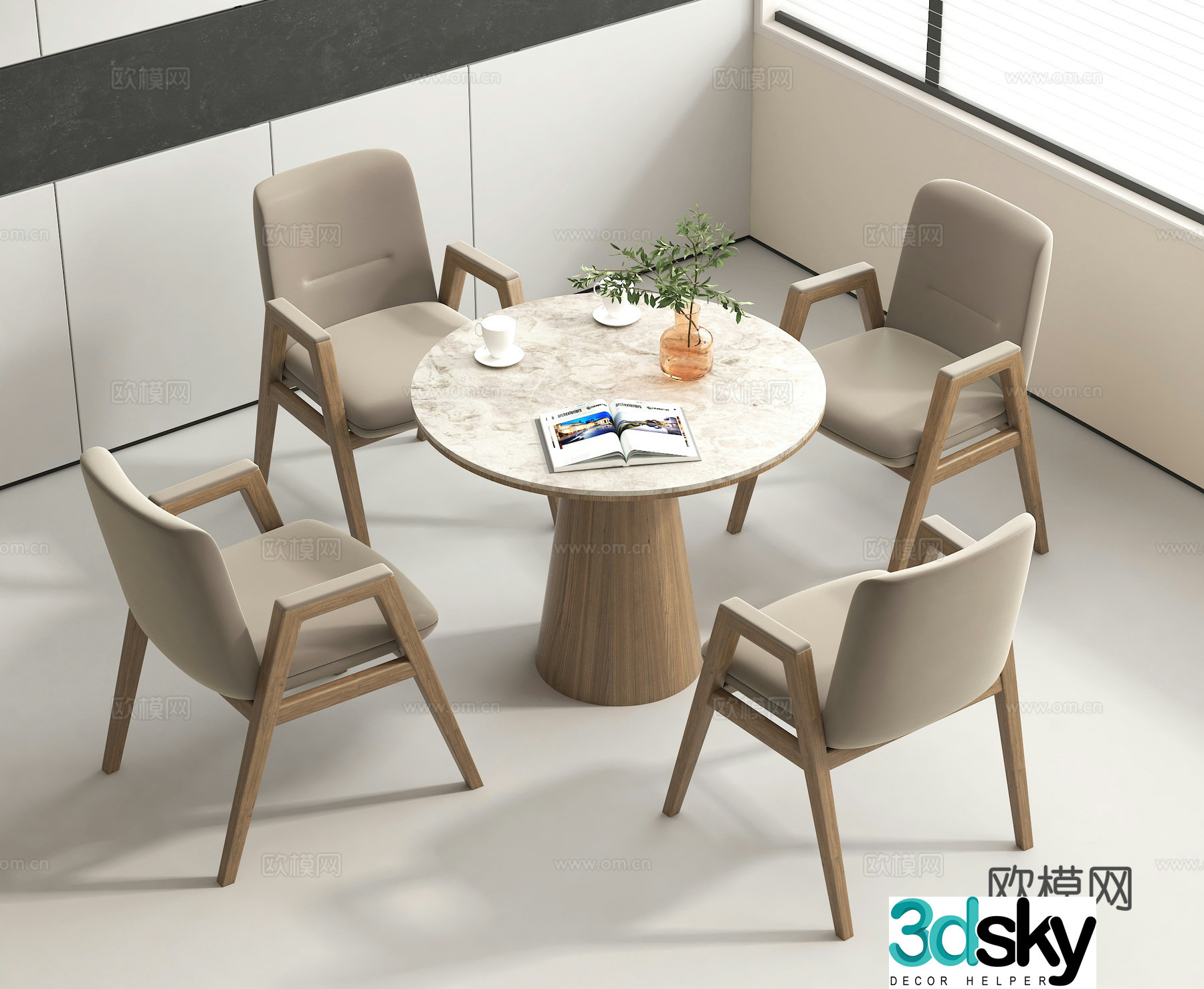 Leisure table and chairs restaurant table and chairs coffee table and chairs negotiation table and chairs 3D model