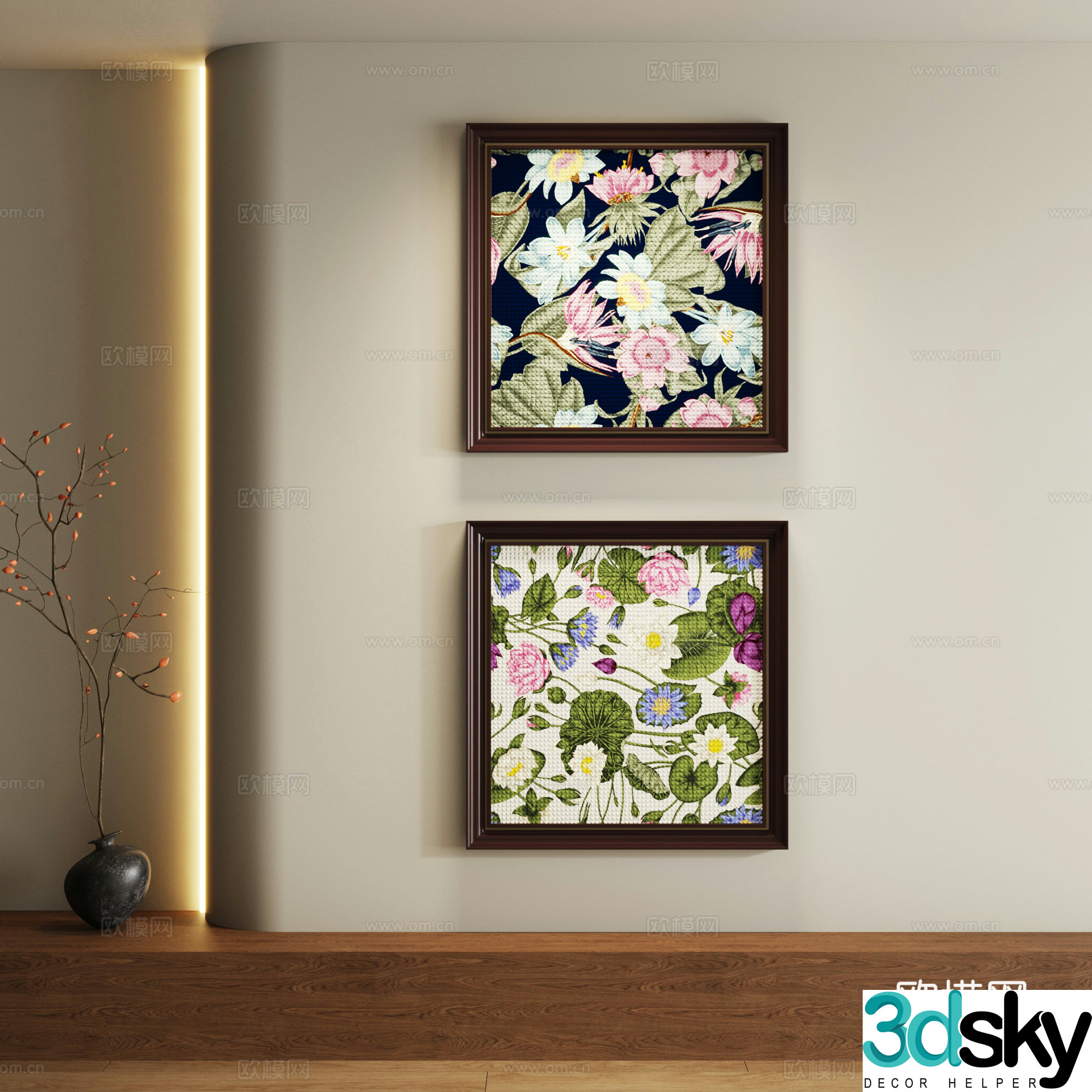 American decorative painting 3d model