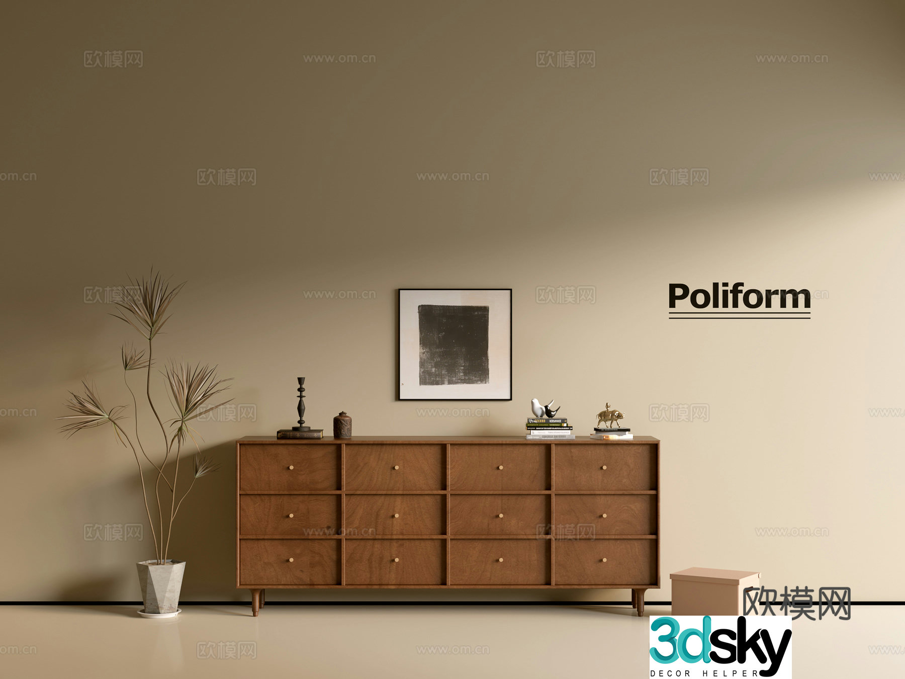 Modern wood grain cabinet ins wind minimalist wind cabinet whole cabinet sideboard balcony cabinet storage 3D model