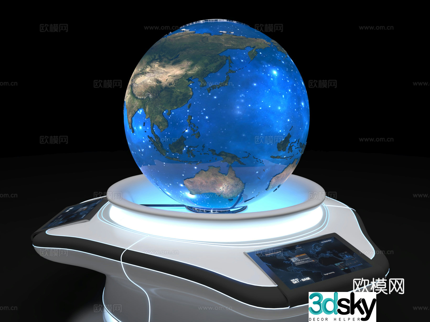 vr equipment sandbox vr touch table all-in-one machine globe planet sci-fi prop display 3d model