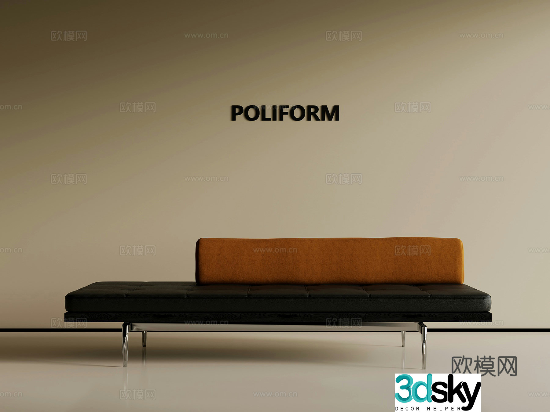 Italian minimalist sofa stool shoe change stool bed stool beauty 3D model