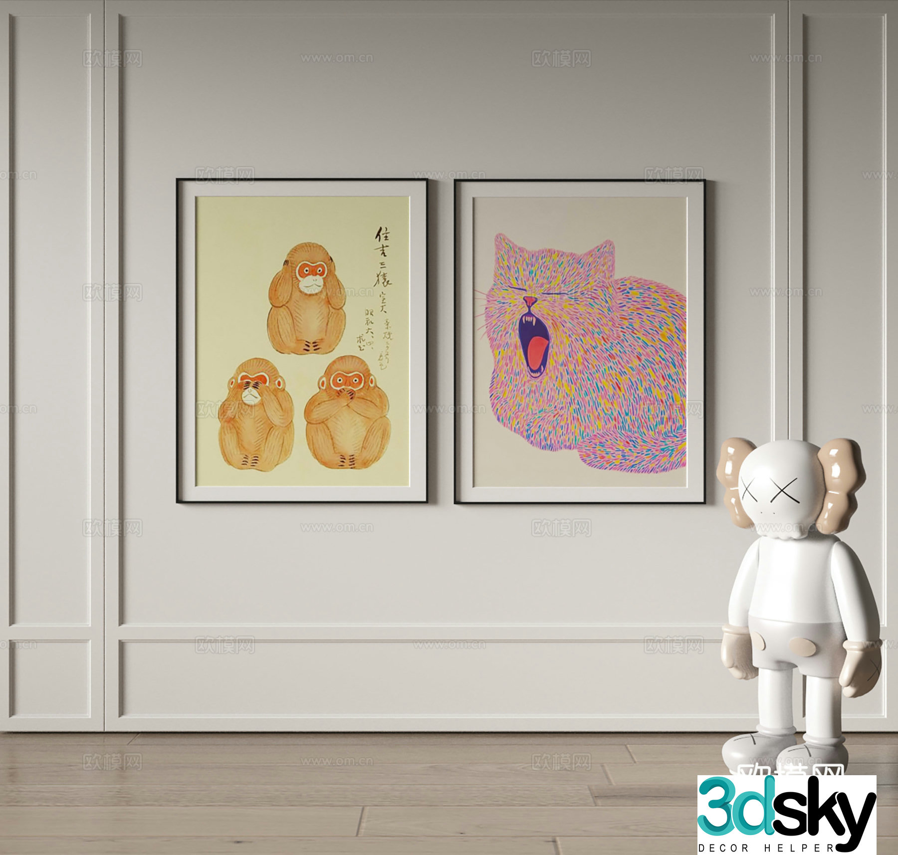 Nordic decorative painting 3d model
