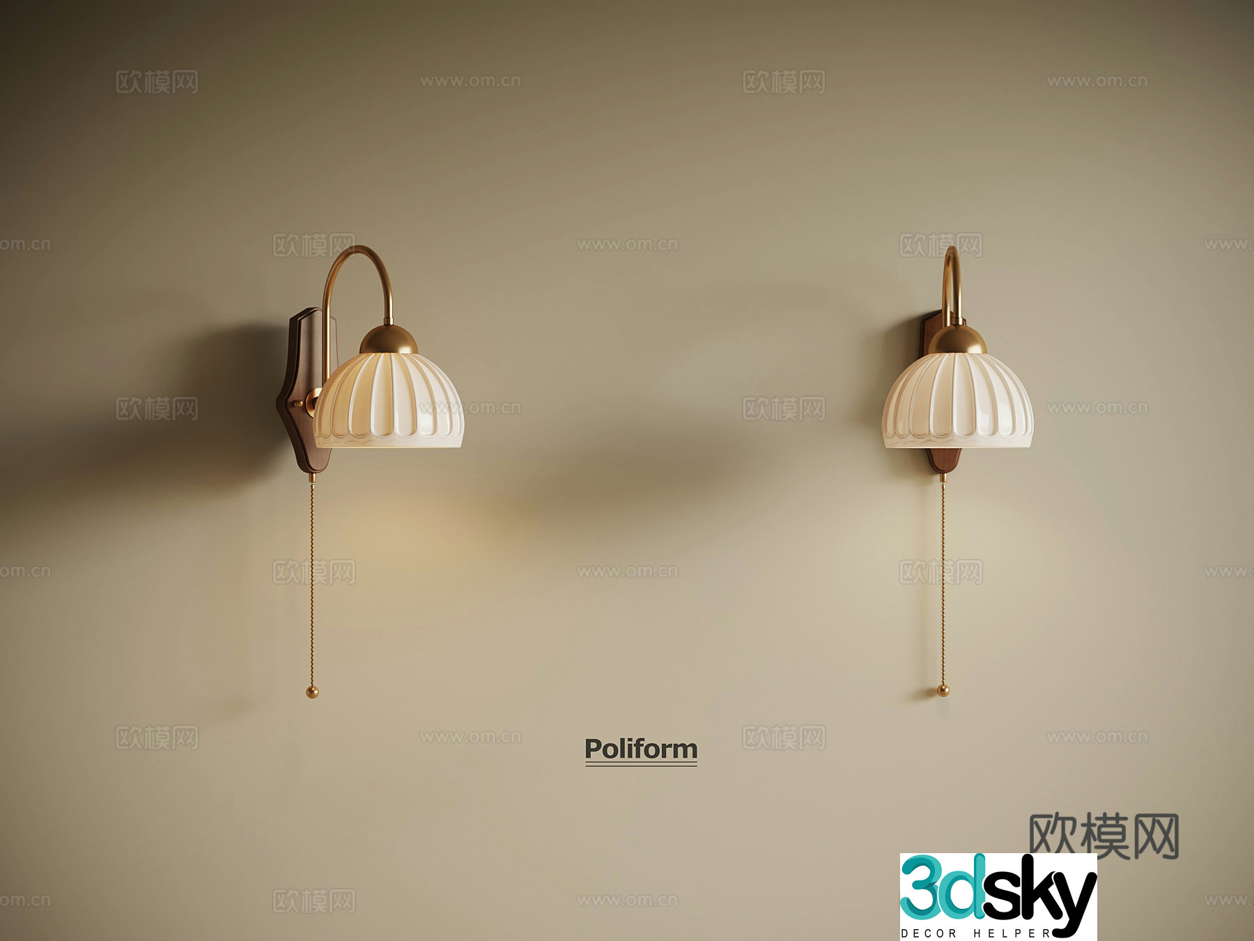3D model of medieval style wall light