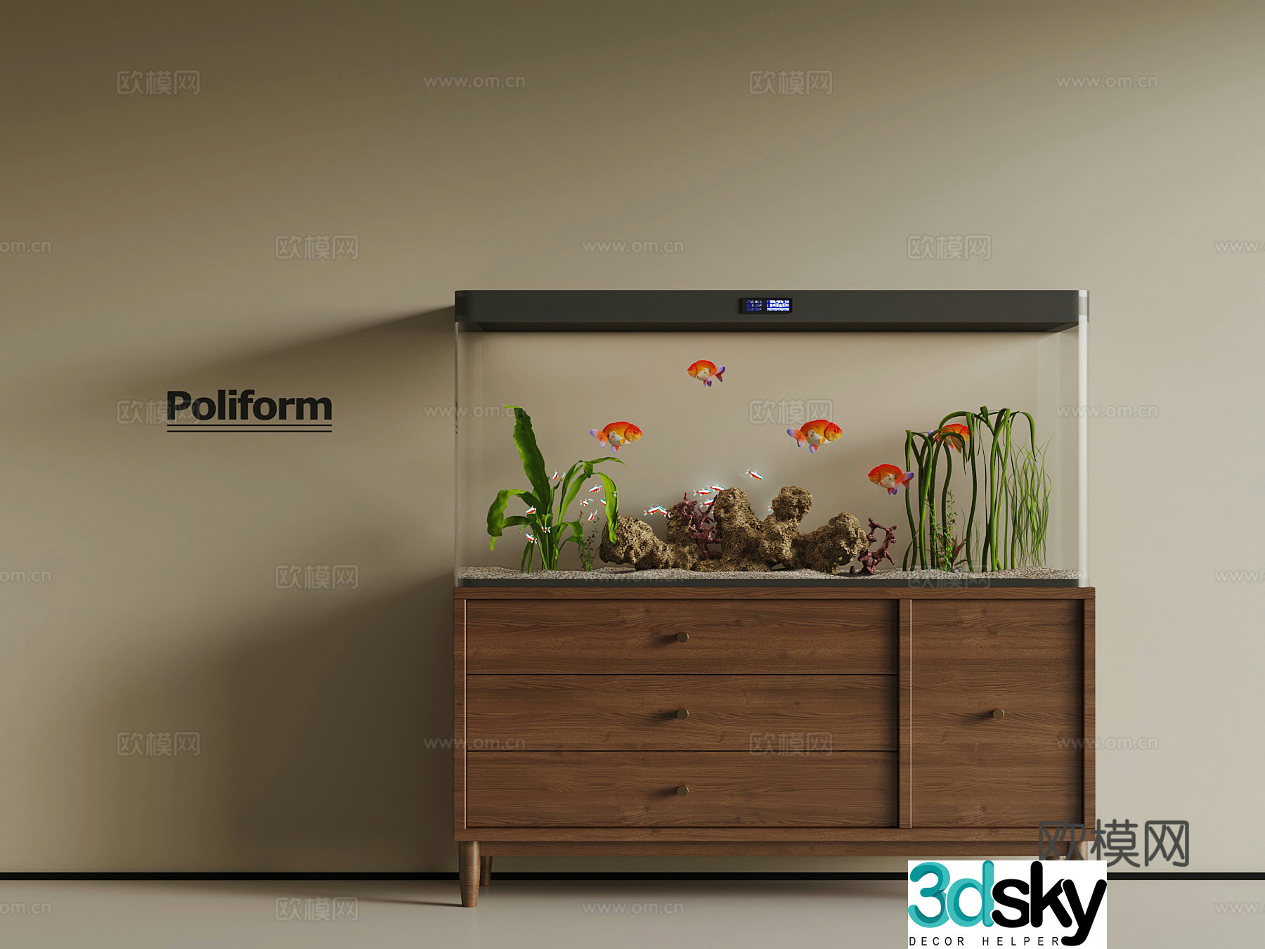French medieval fish tank 3D model