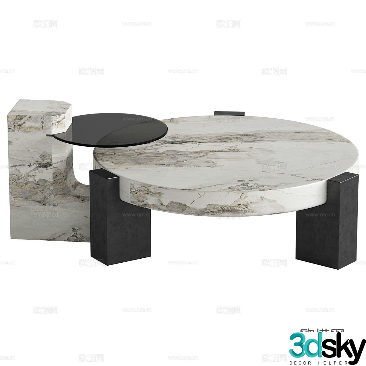 baxter coffee table marble coffee table 3d model
