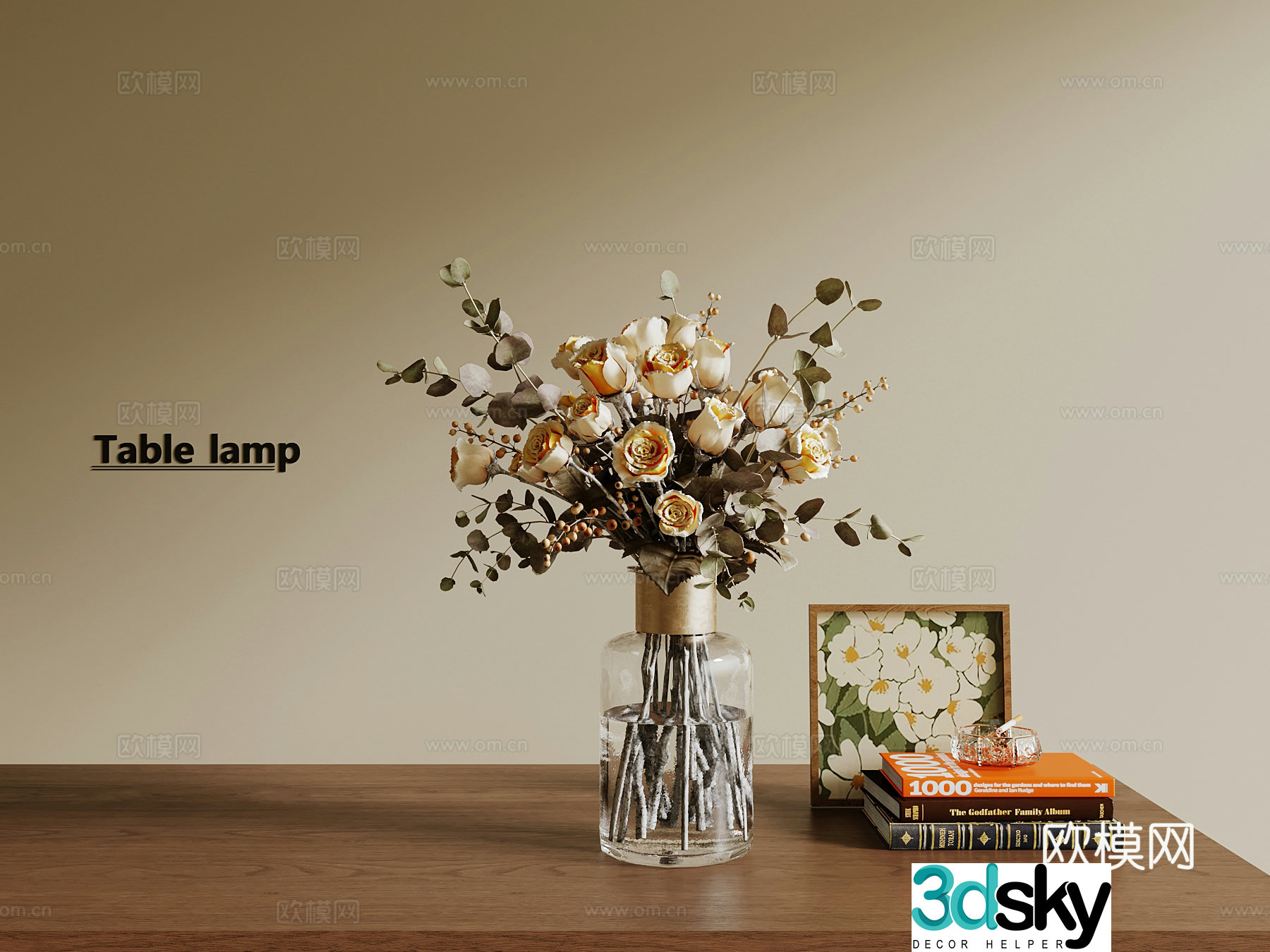 French vase floral 3d model
