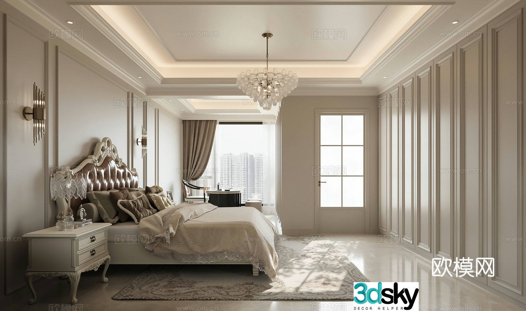 French home bedroom American home bedroom European home bedroom 3d model