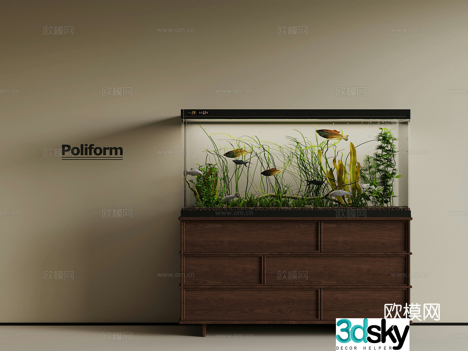 French medieval fish tank 3D model