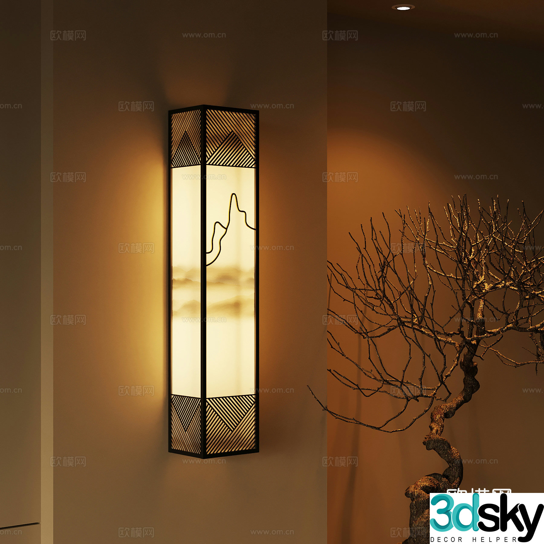 New Chinese wall light 3D model