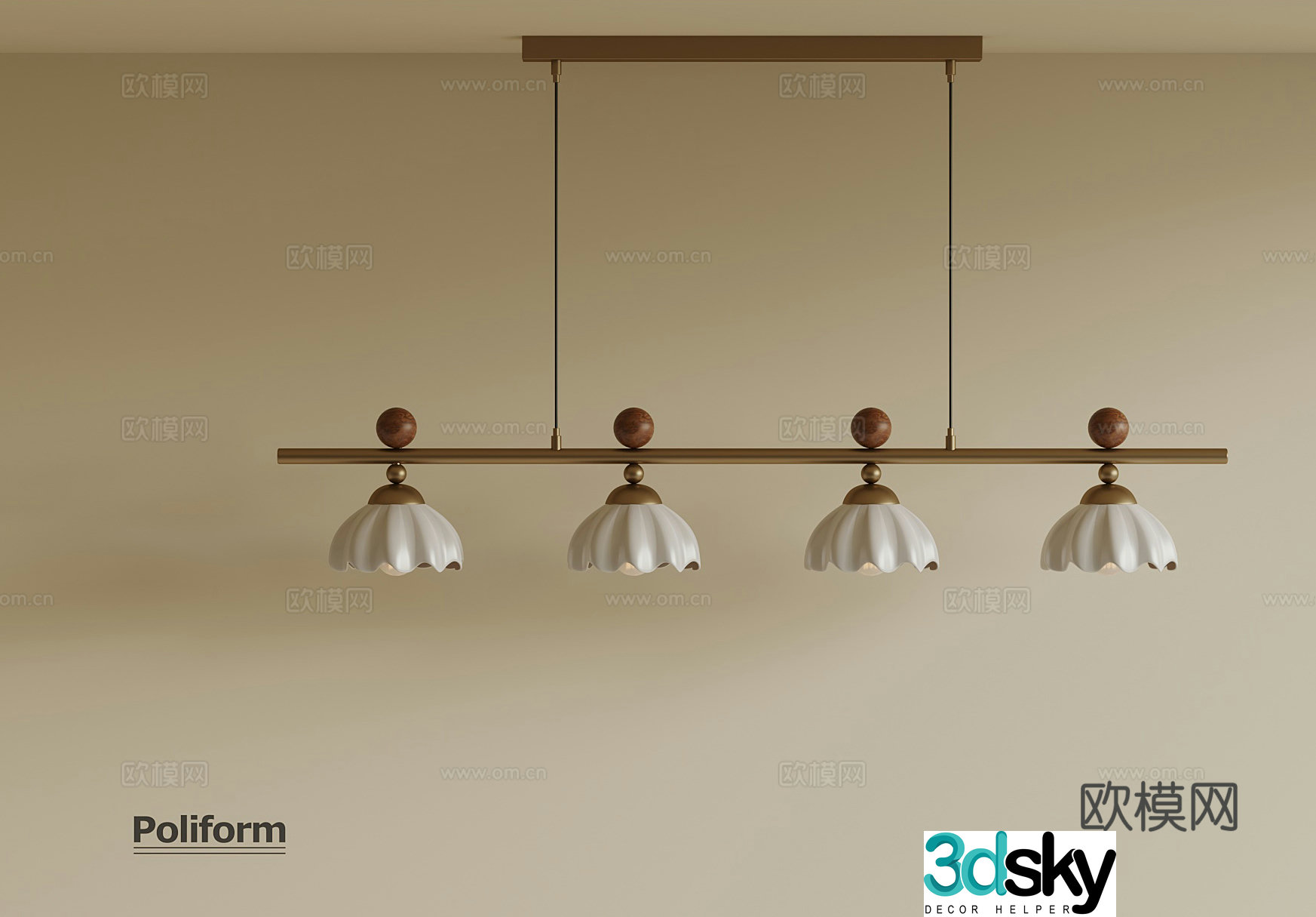 French medieval style chandelier restaurant chandelier 3d model