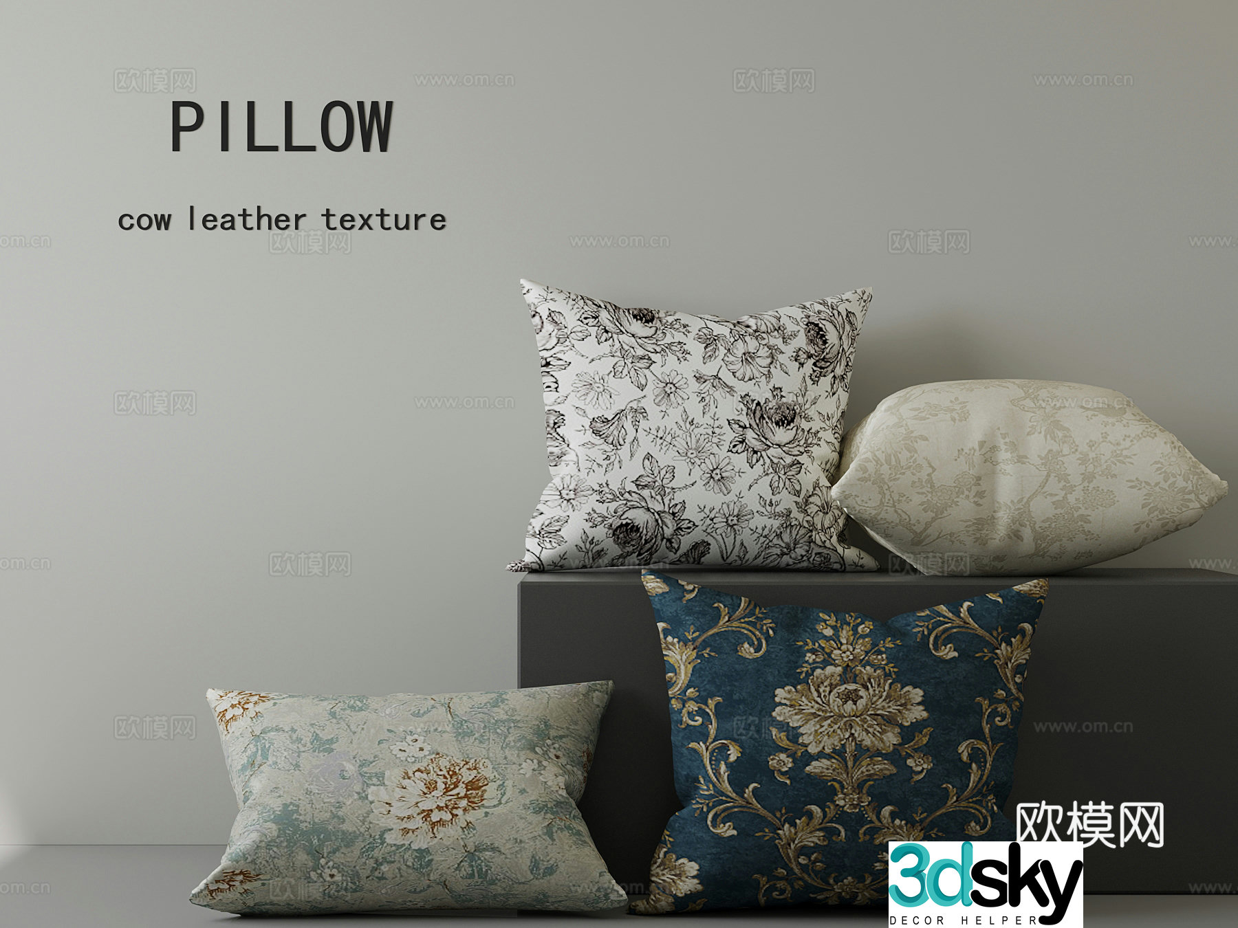 Modern French pillow 3D model
