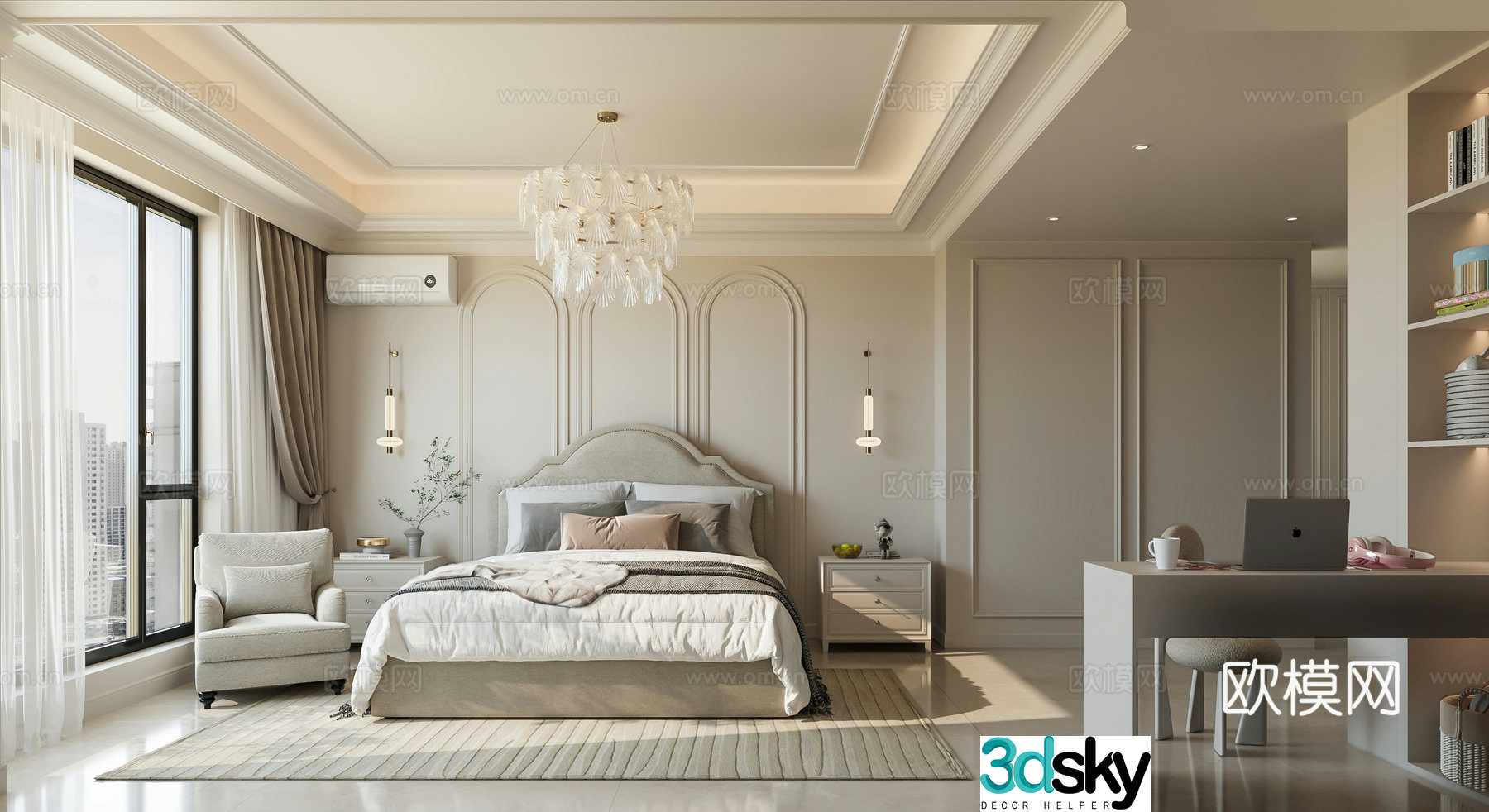 French home bedroom American home bedroom European home bedroom 3d model