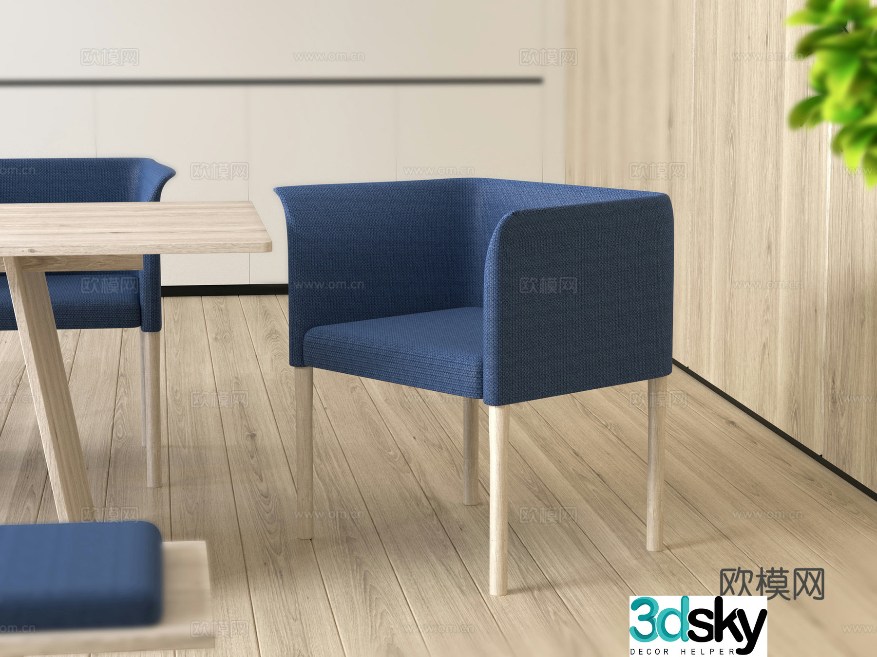 Modern minimalist dining chair wooden chair book chair dining chair tea chair leisure chair 3d model
