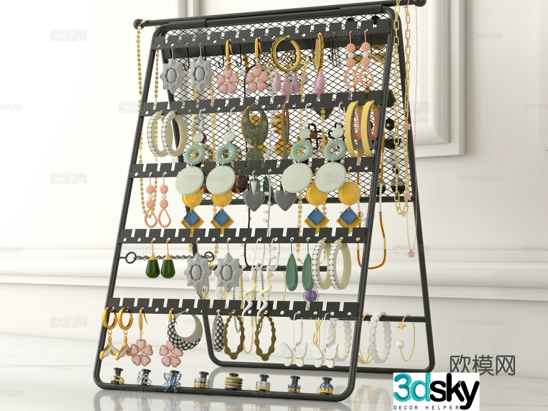 Earrings earrings necklace pendant jewelry bracelet ethnic jewelry bracelet decoration hanging 3D model