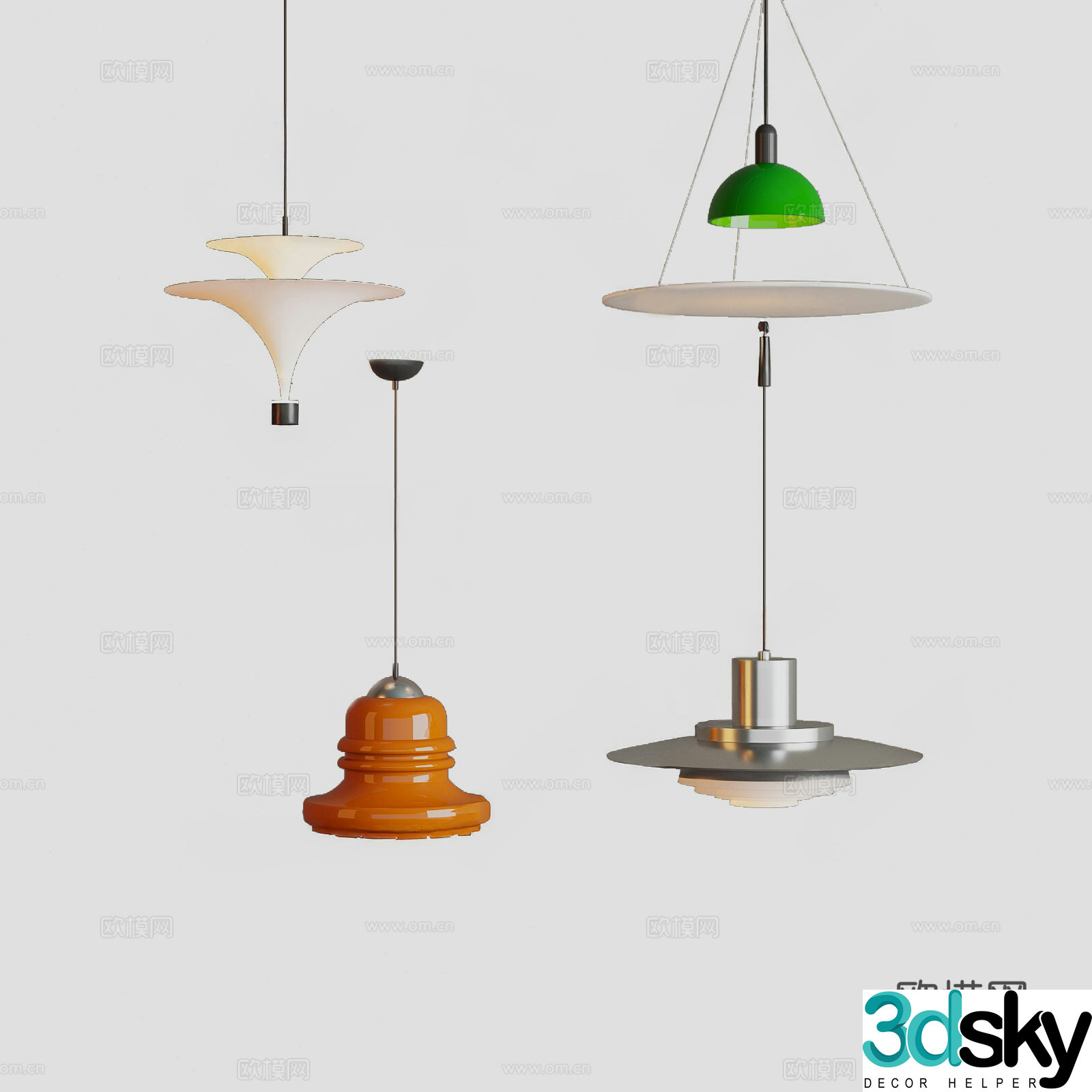 Modern medieval phlegm chandelier 3d model