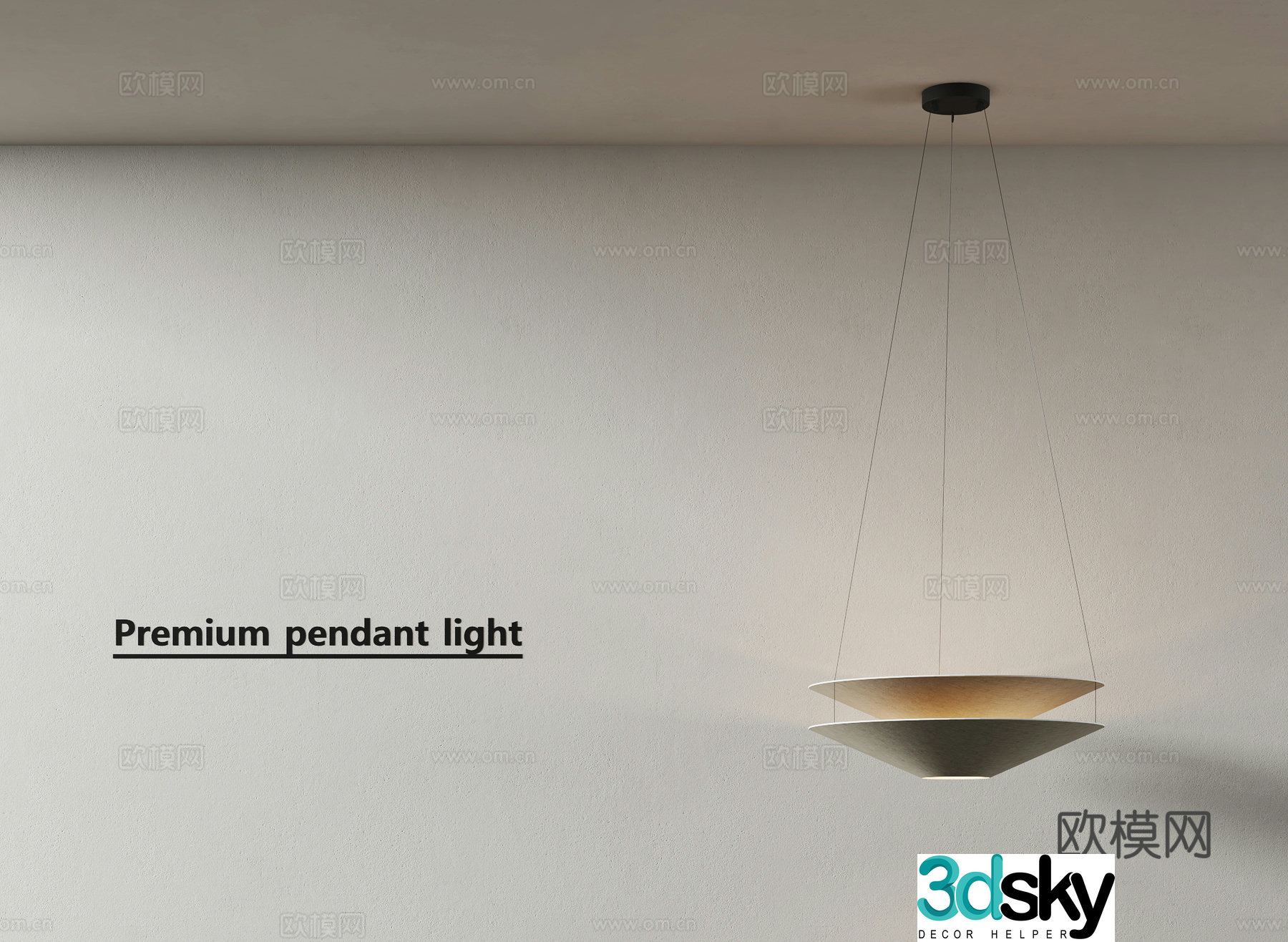 Modern restaurant chandeliers round 3d model