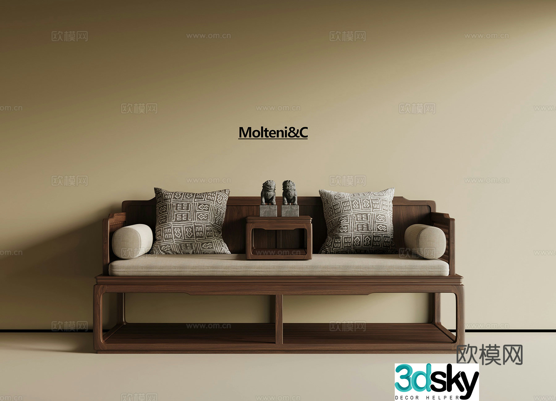 New Chinese Arhat Bed Arhat collapse 3D model