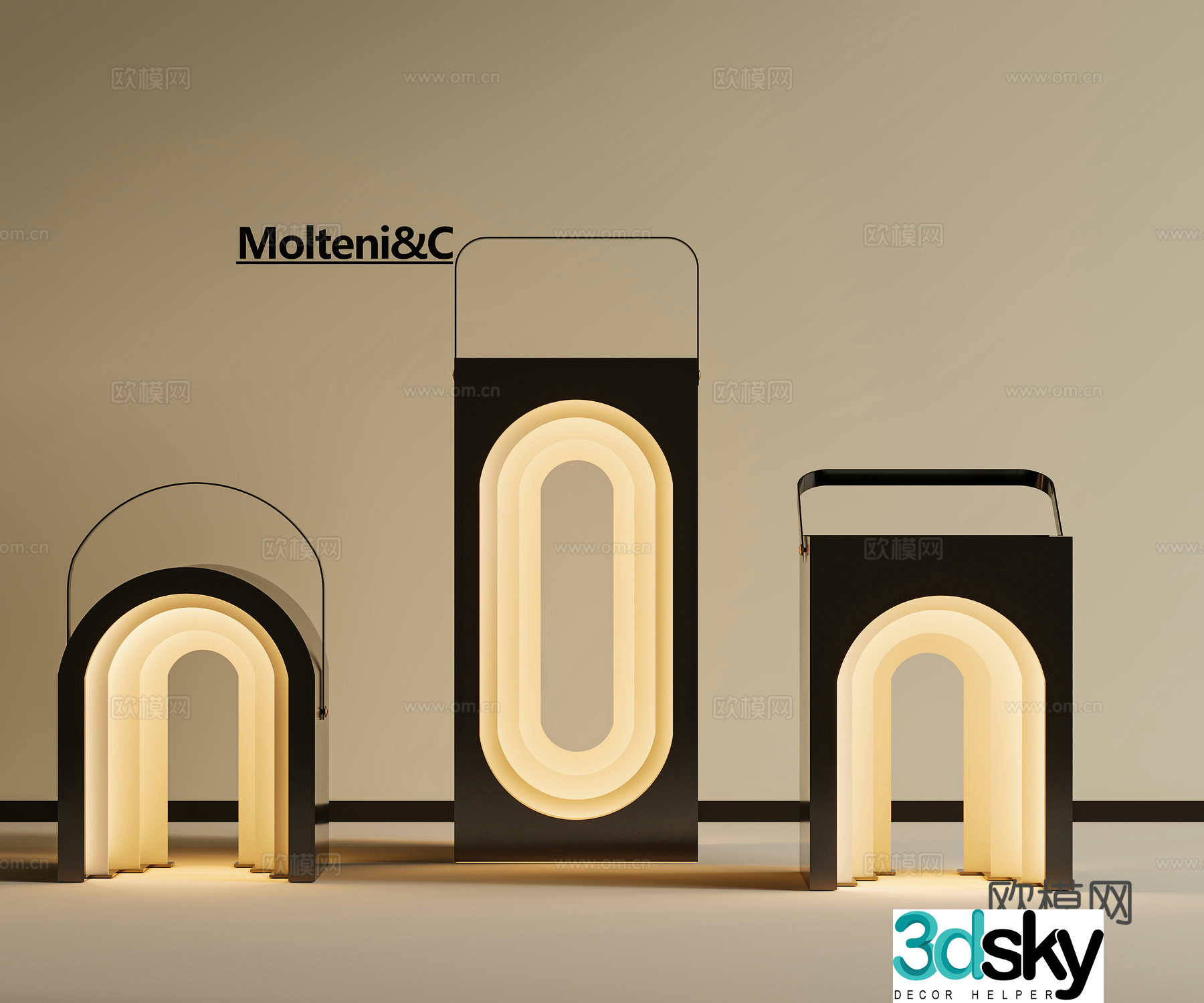 New Chinese style modern lawn light New Chinese style courtyard light Lawn light Landscape light Garden light Household 3D model