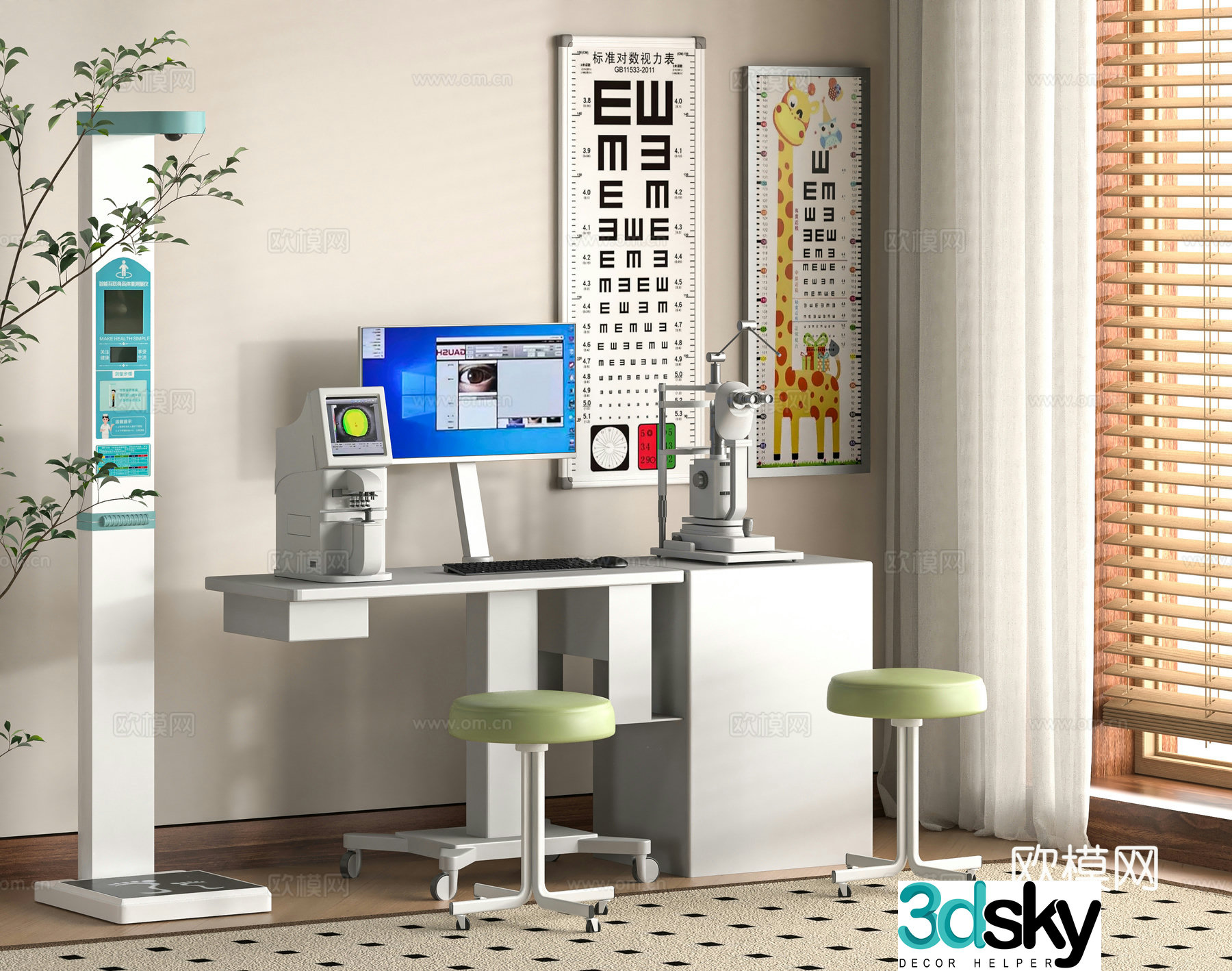 Modern eye checker 3d model