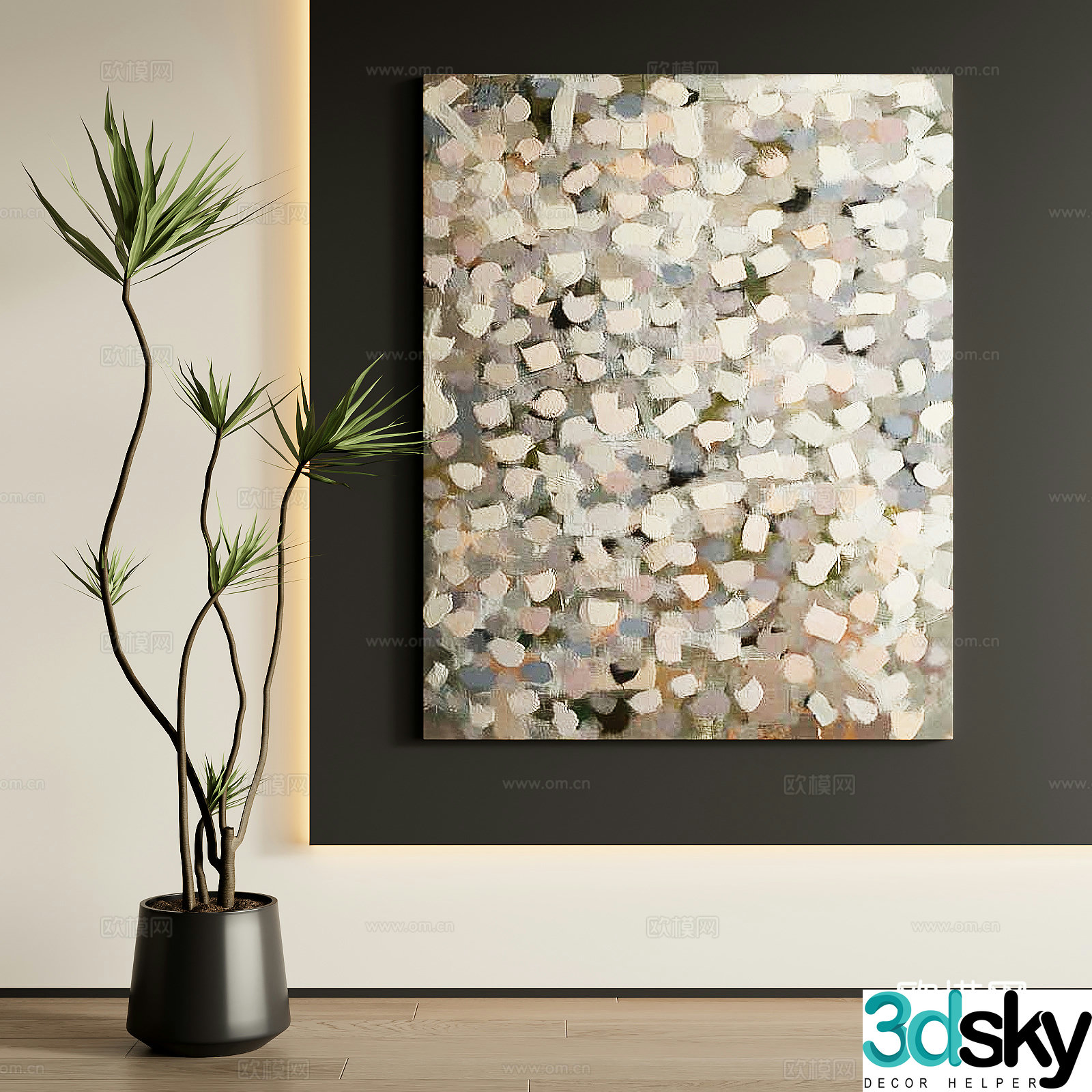 Wasabi wind decorative painting 3d model