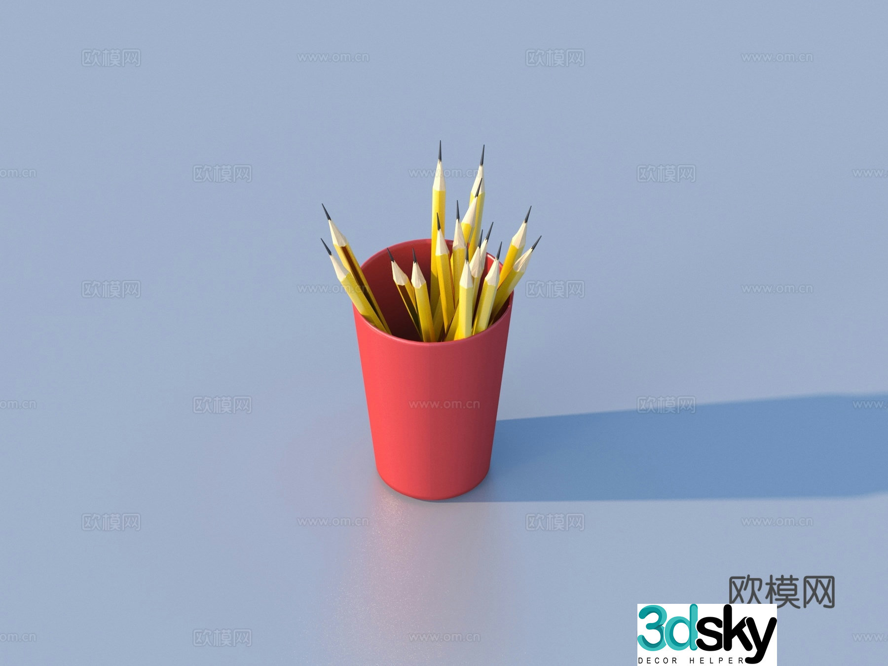 Pencil Pen holder Stationery Office supplies 3D model