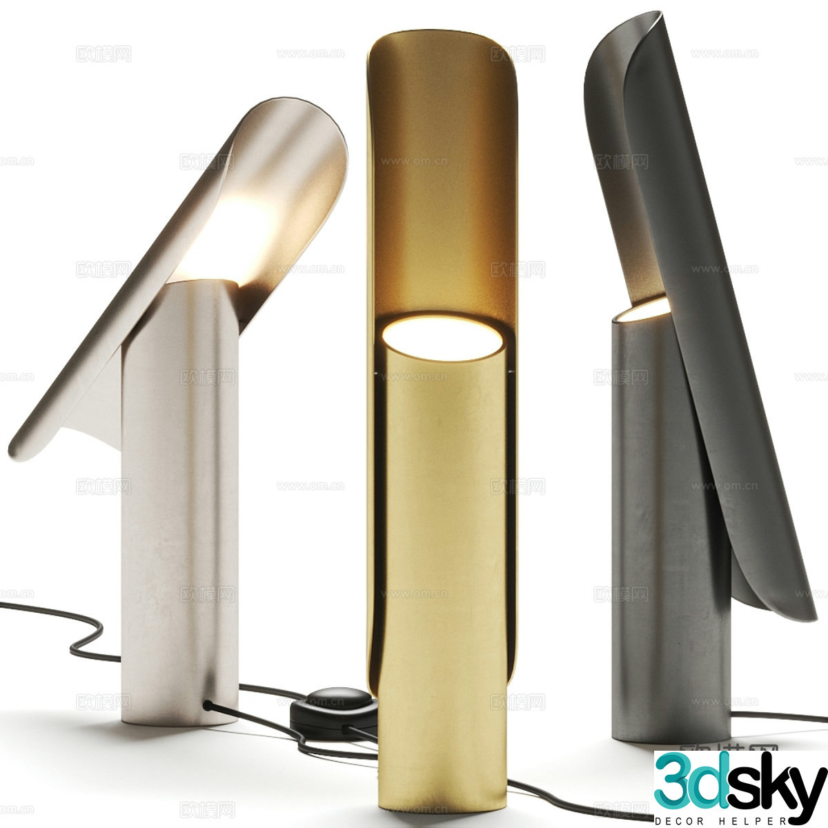Modern light luxury minimalist metal desk lamp 3D model