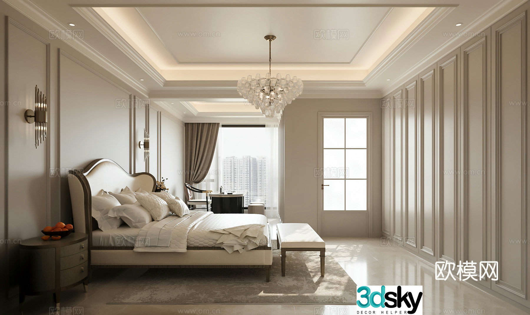 French home bedroom American home bedroom European home bedroom 3d model
