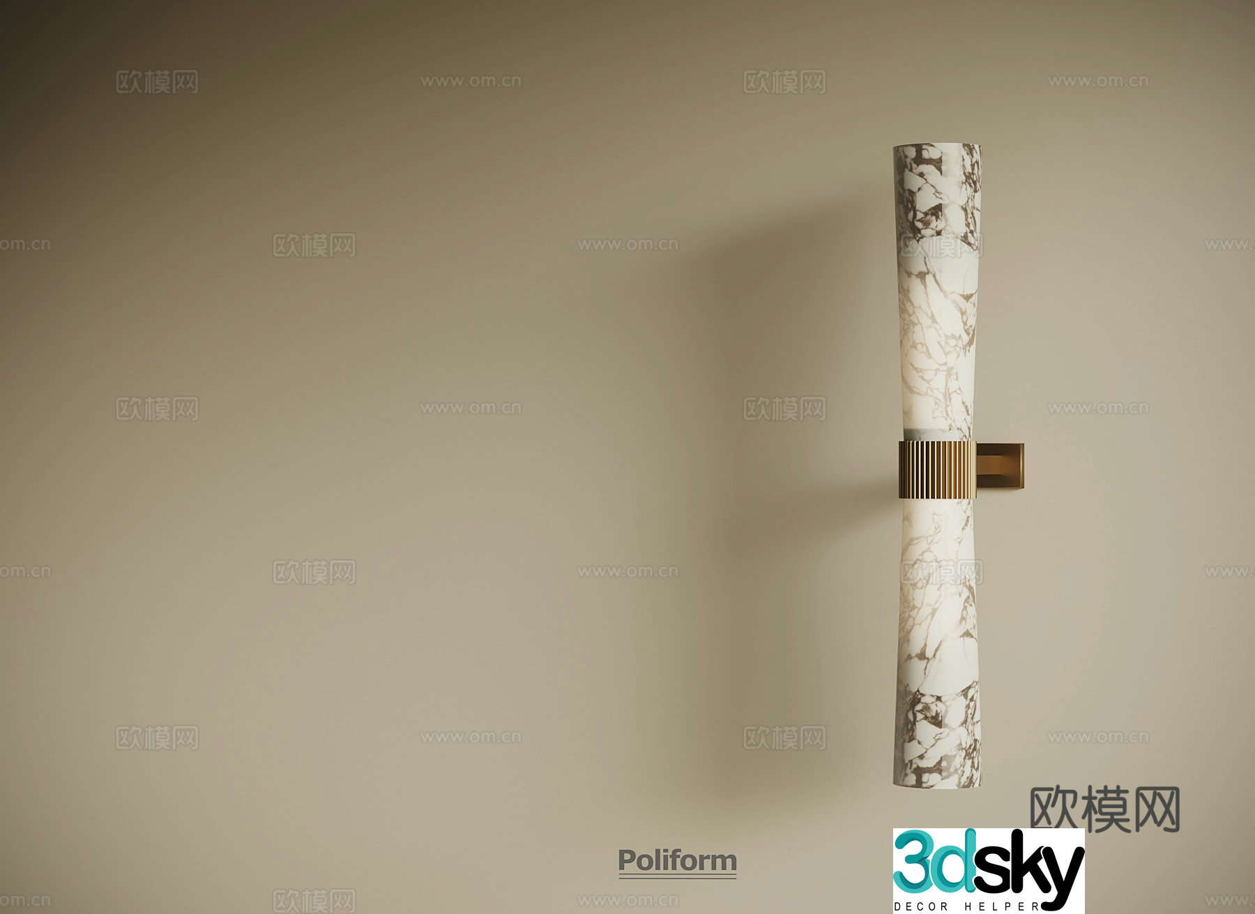 Wasabi Middle Ages Wall Light Luxury Wall Light Translucent Marble Wall Light 3D Model