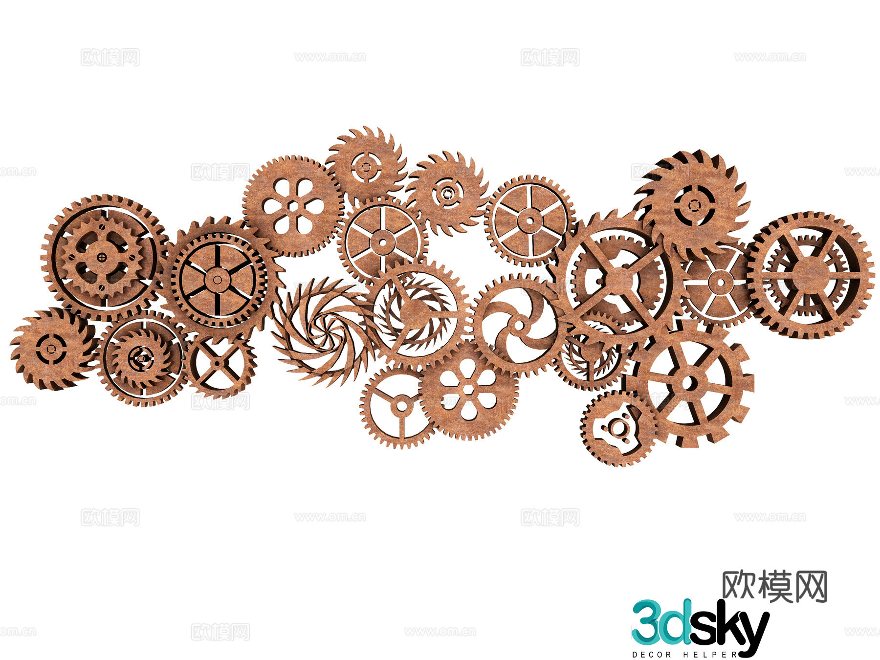 Hardware gear combination mechanical gear industrial gear technology gear pinion gear machinery 3d model